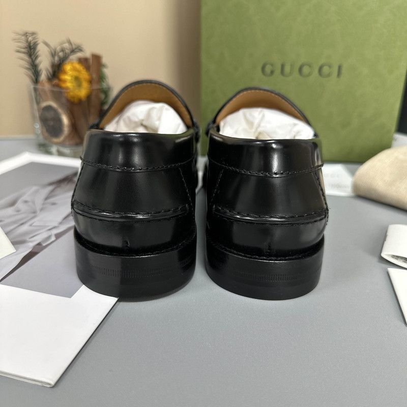 Gucci Gucci Black Leather Horsebit Loafers for Men - Size US 8.5 / EU 41-42 - 3 Thumbnail