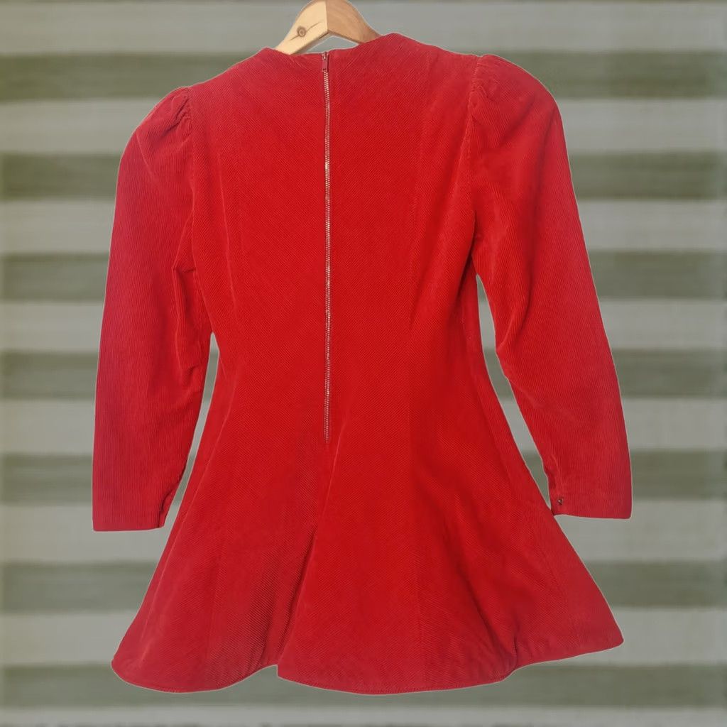 Hudson VINTAGE J L HUDSON CALIFORNIA FASHIONS Girls Dress Red Corduroy Bells Zip 40s/50s Christmas Party Girls Size ONE SIZE - 1 Thumbnail