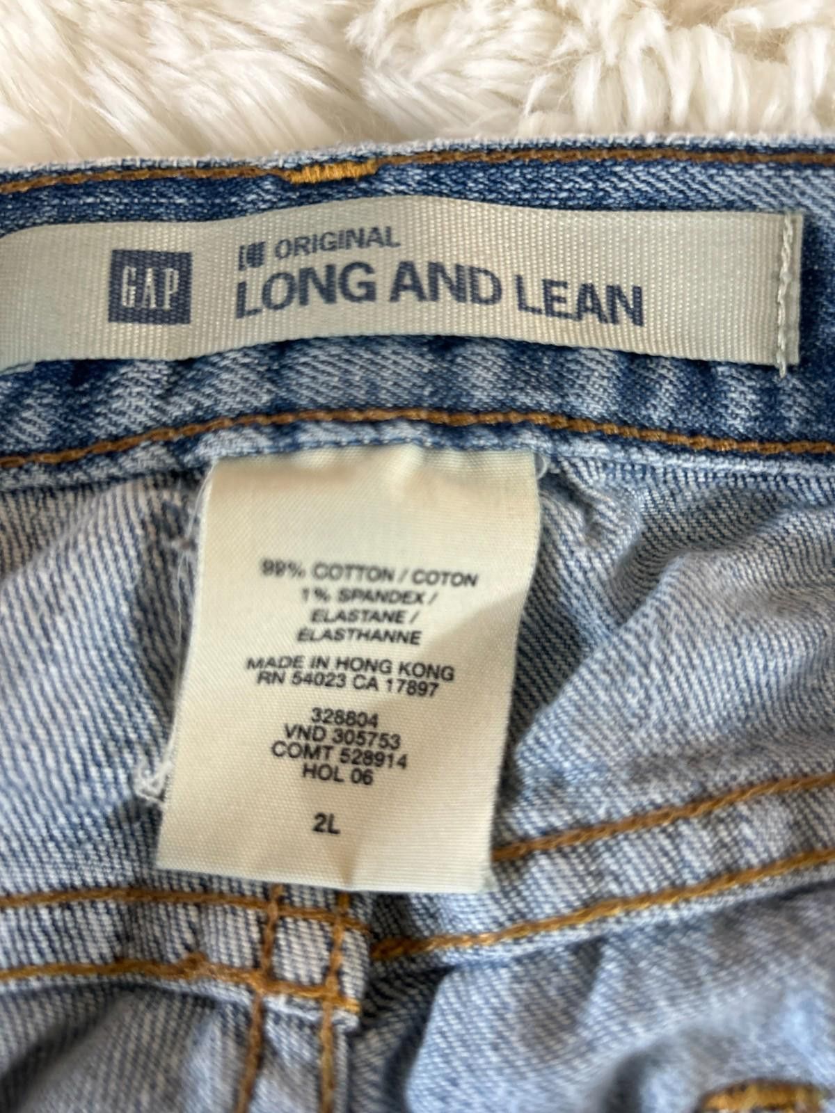 Gap GAP Y2K Long Lean Jeans Sz2L Boot Cut Distressed Frayed Hem Size 29" - 8 Thumbnail