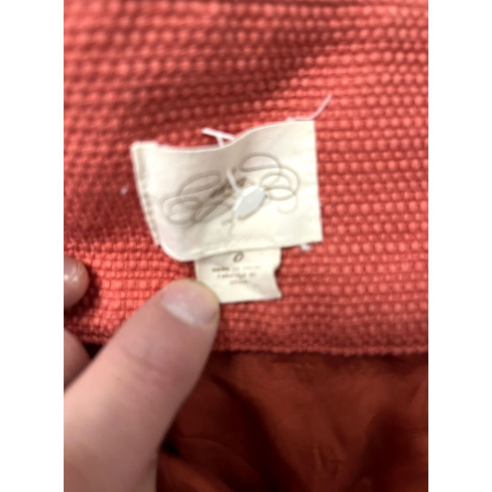 Vintage Orange Button Front Mini Skirt Womens Small Textured Gold Studs Lined High Waist Size 28" / US 6 / IT 42 - 2 Thumbnail