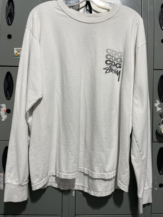 Vintage CDG Stussy long sleeve graphic logo tee | Grailed