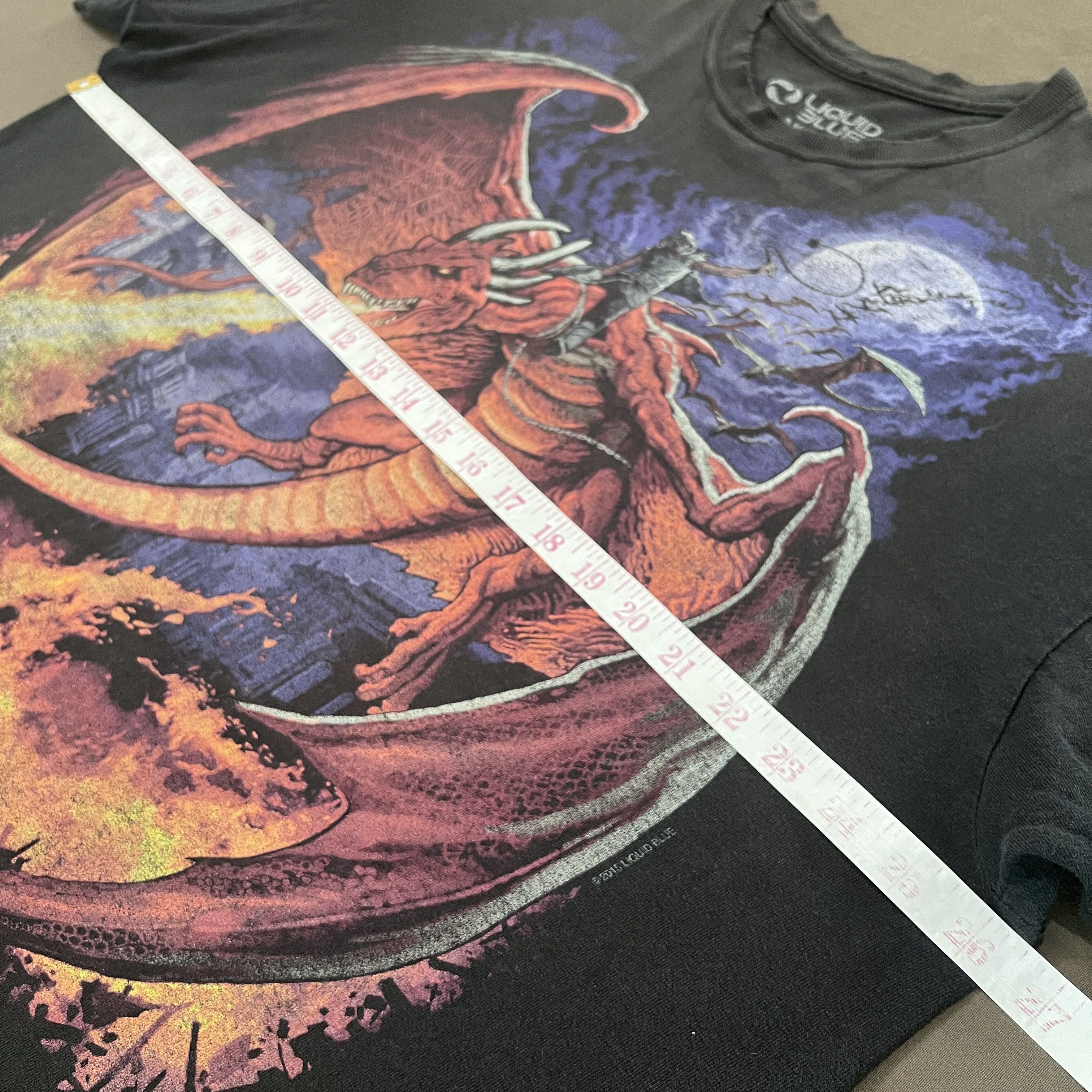 Liquid Blue 2015 Liquid Blue Dragon Warrior Skull Tee Faded 2XL Size US XXL / EU 58 / 5 - 15 Thumbnail