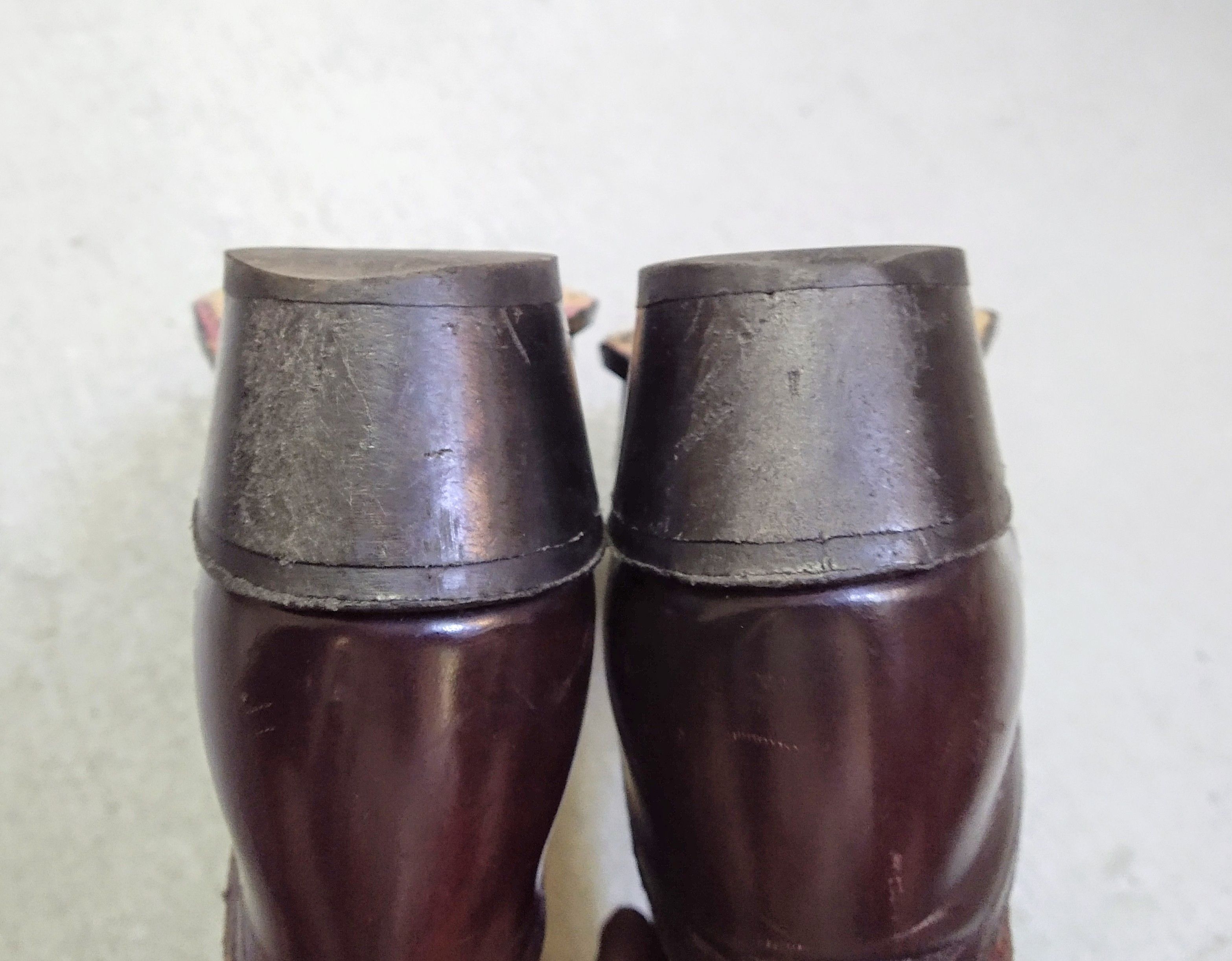Genuine Leather Vintage Cowboy Boots Size 7 D Burgundy Red Leather Botas Size US 7 / EU 40 - 14 Thumbnail