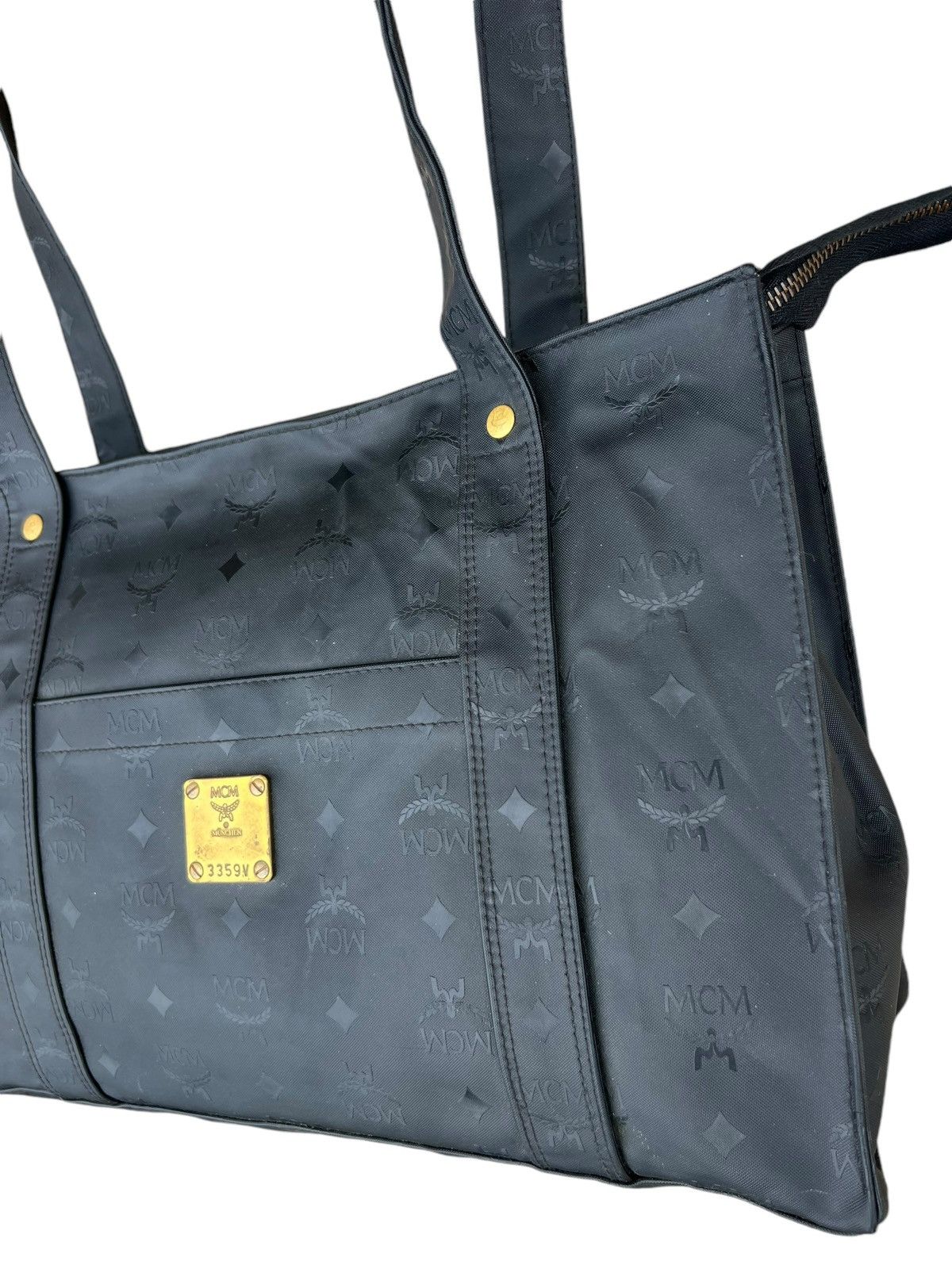 MCM Vintage MCM Handmade Germany Black Monogram Tote Bag Size ONE SIZE - 6 Thumbnail