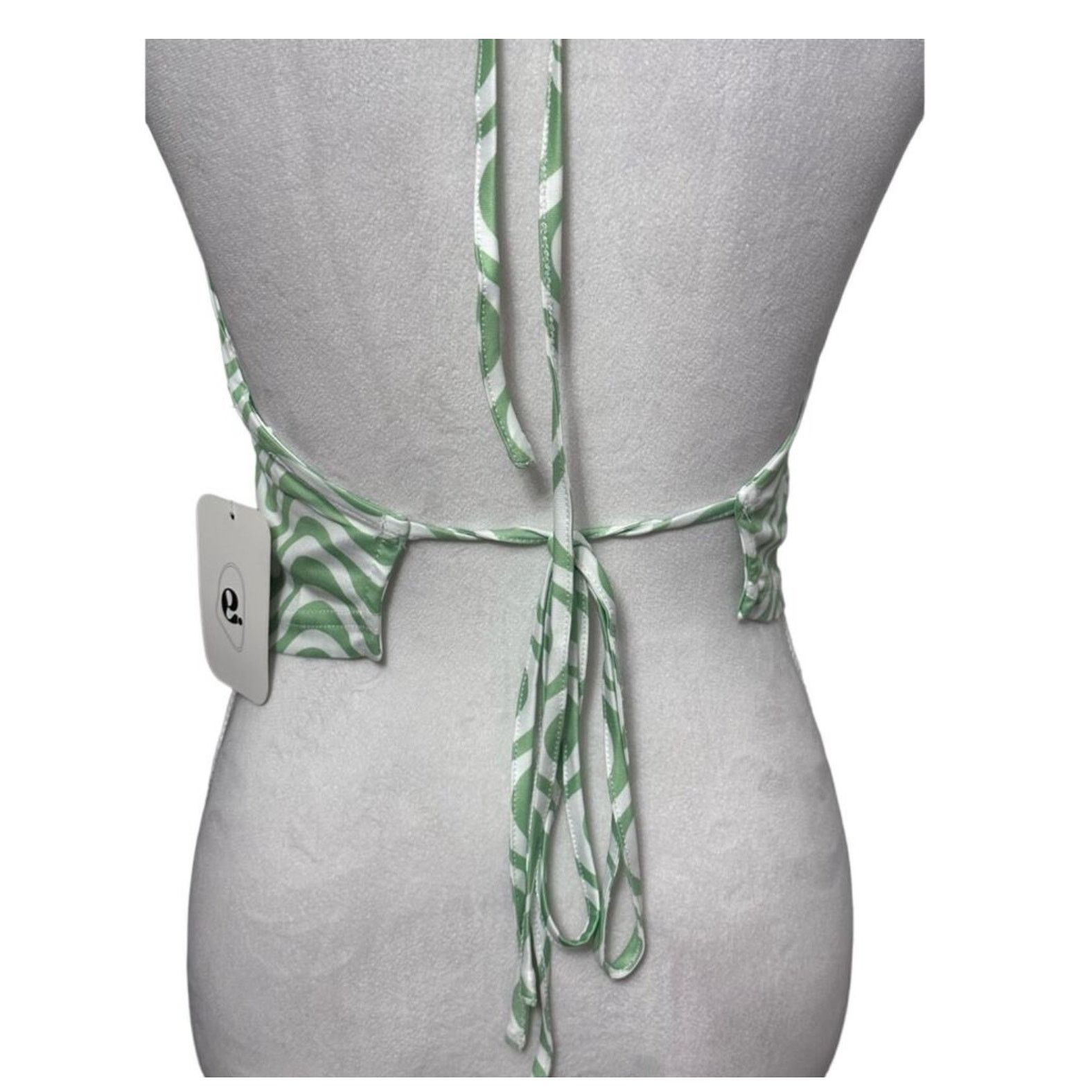 Other Elodie Crop Top Geometric Spaghetti Strap Backless Green L Size L / US 10 / IT 46 - 6 Thumbnail