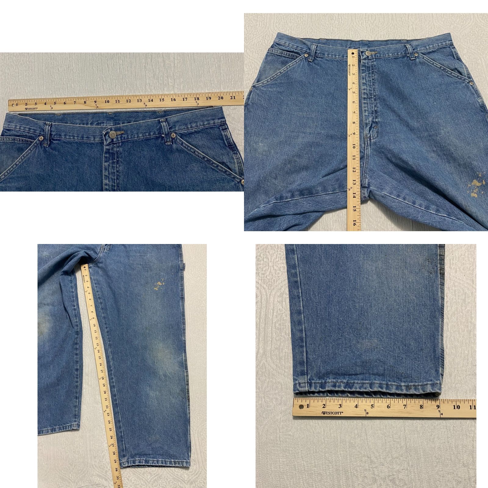 Wrangler VINTAGE Wrangler Hero Carpenter Jeans Mens Size 40×30 Blue Straight Wide Leg Mens Size US 40 / EU 56 - 8 Thumbnail