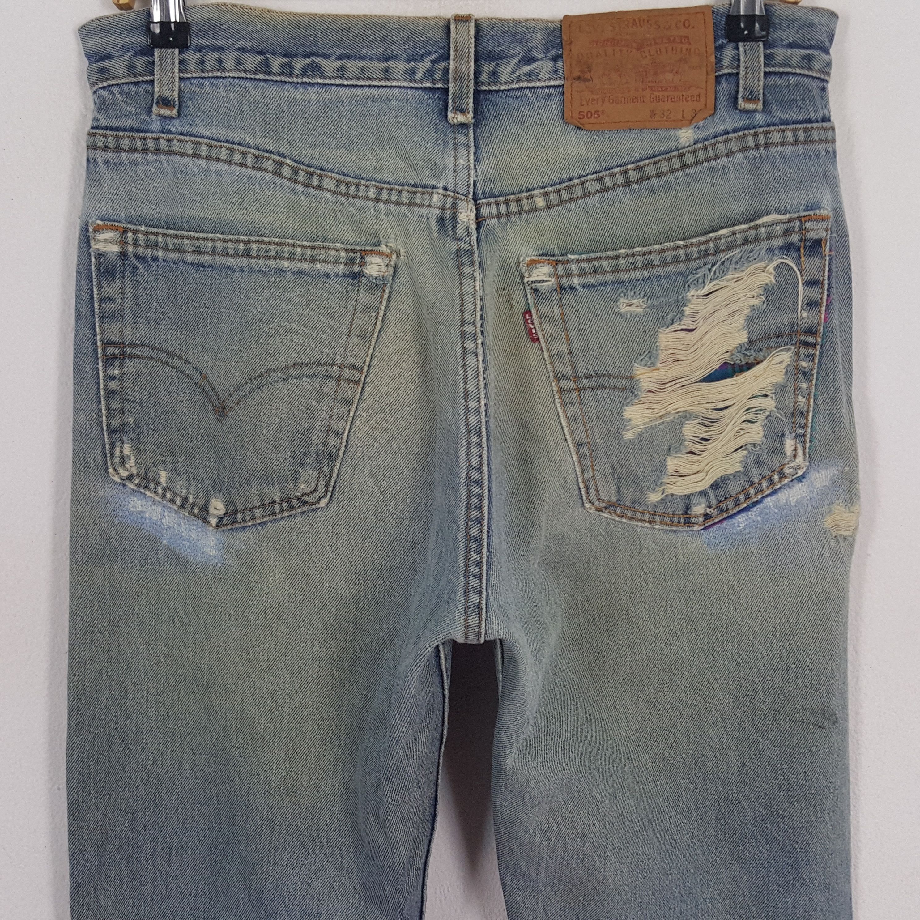 Levi's × Vintage Vintage Levis 505 Distressed Denim Jeans Size US 32 / EU 48 - 5 Thumbnail