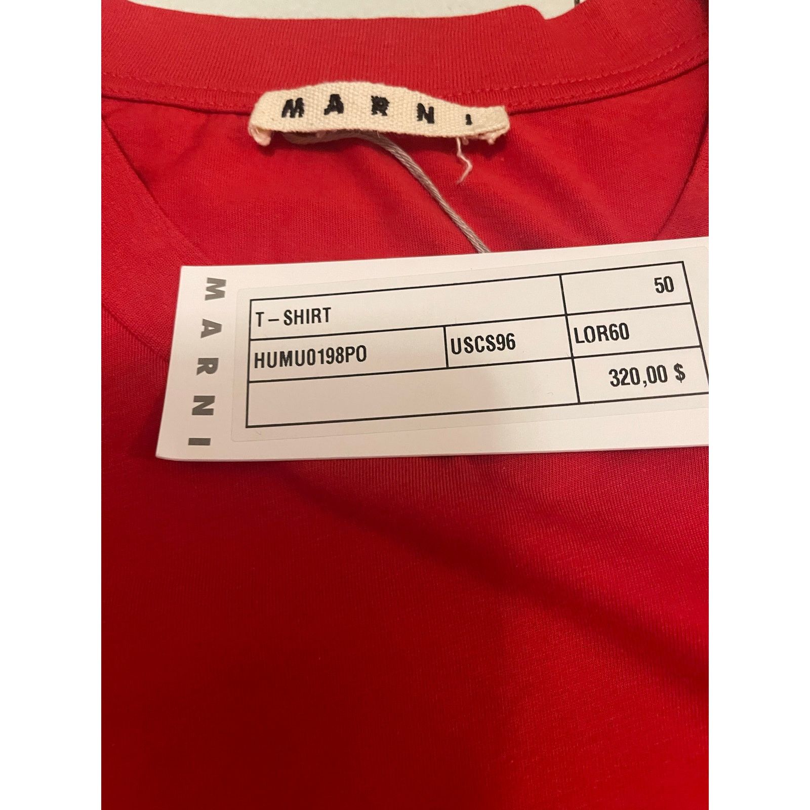 Marni Marni Men’s T Shirt, Red/Navy, NWT, Size 50 IT Size US M / EU 48-50 / 2 - 3 Thumbnail