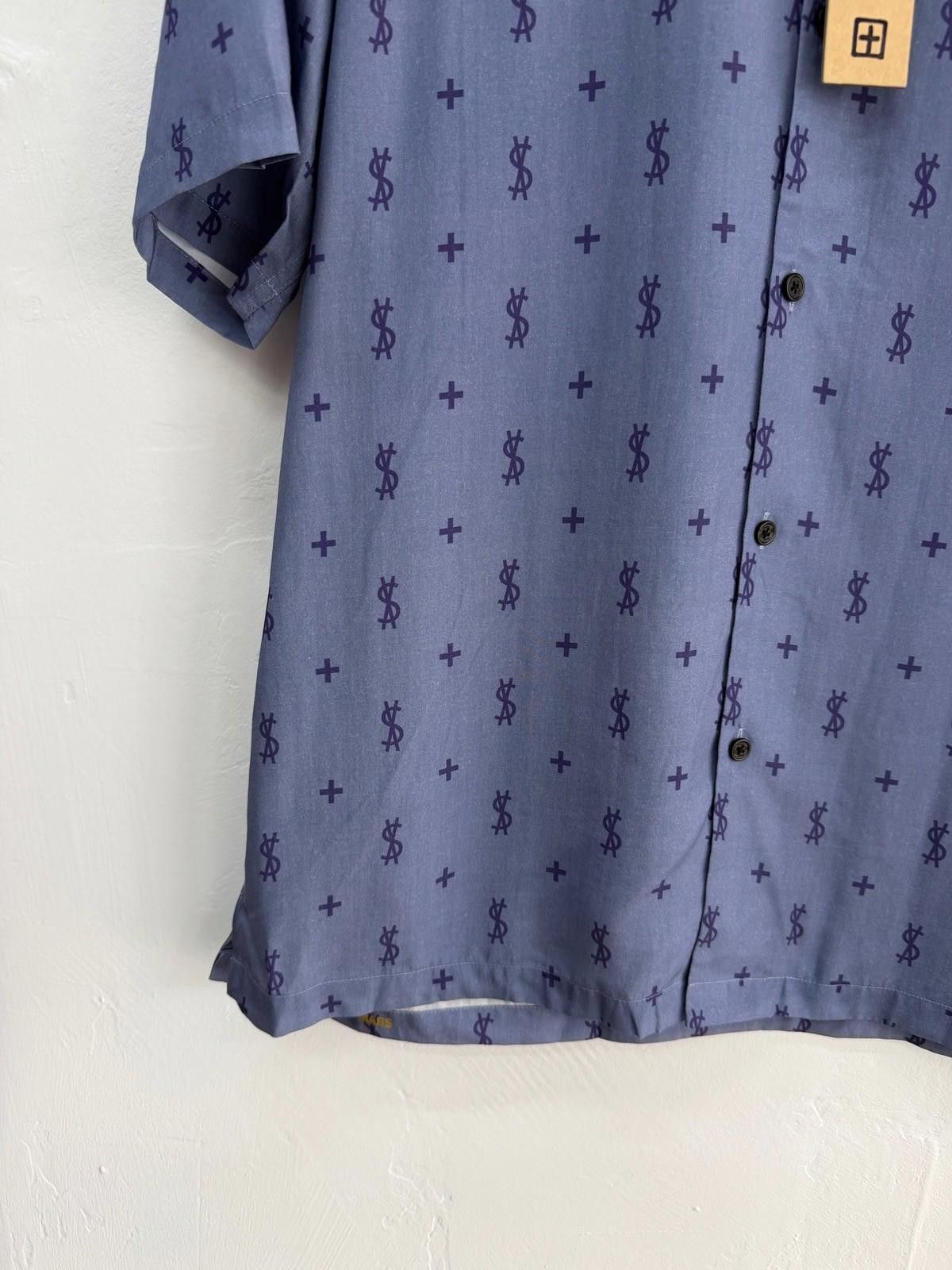 new ksubi medium m short sleeve resort shirt allstar blue 1