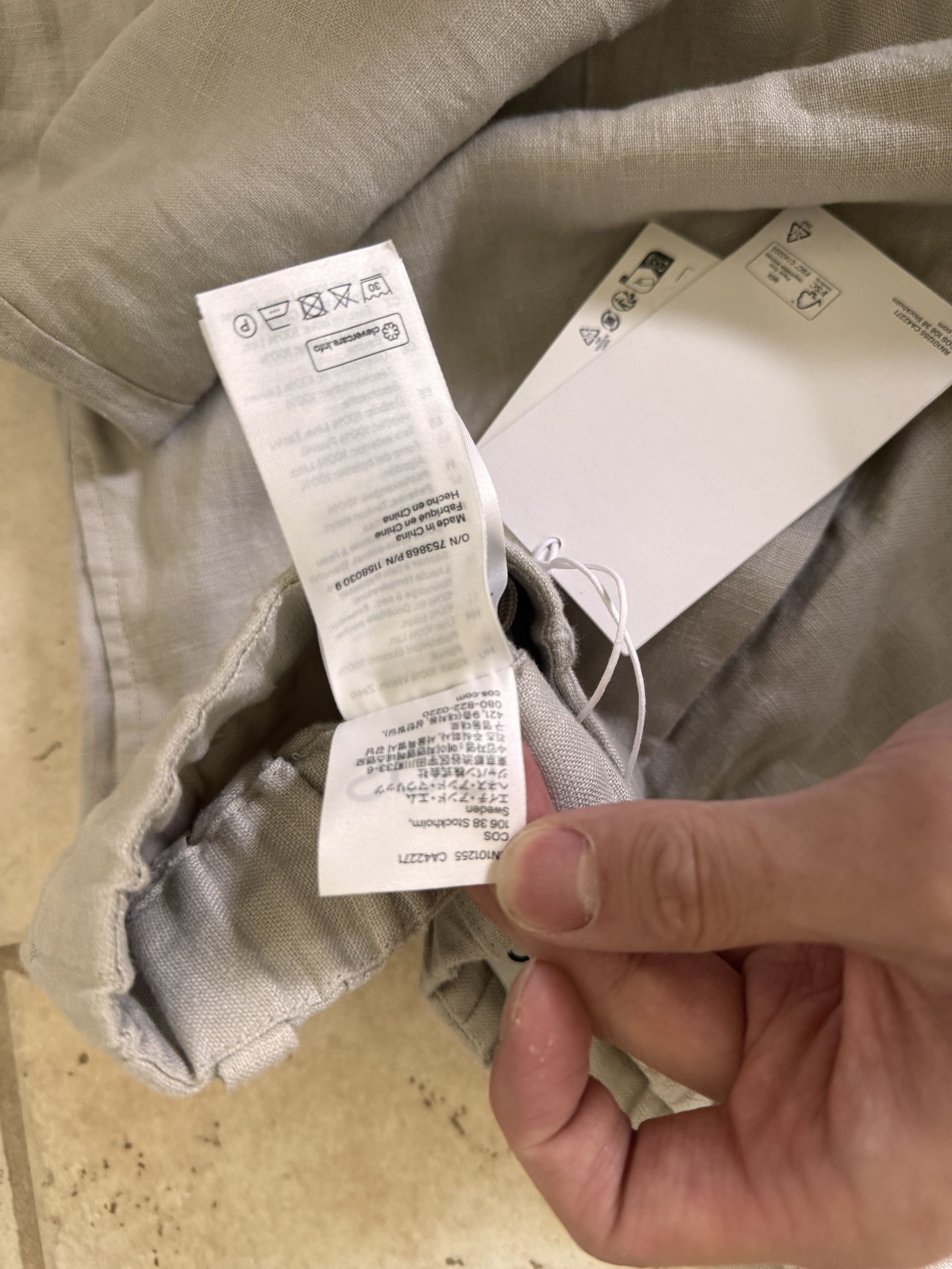 Cos COS STRAIGHT-LEG ELASTICATED LINEN PANTS Size US 30 / EU 46 - 7 Thumbnail