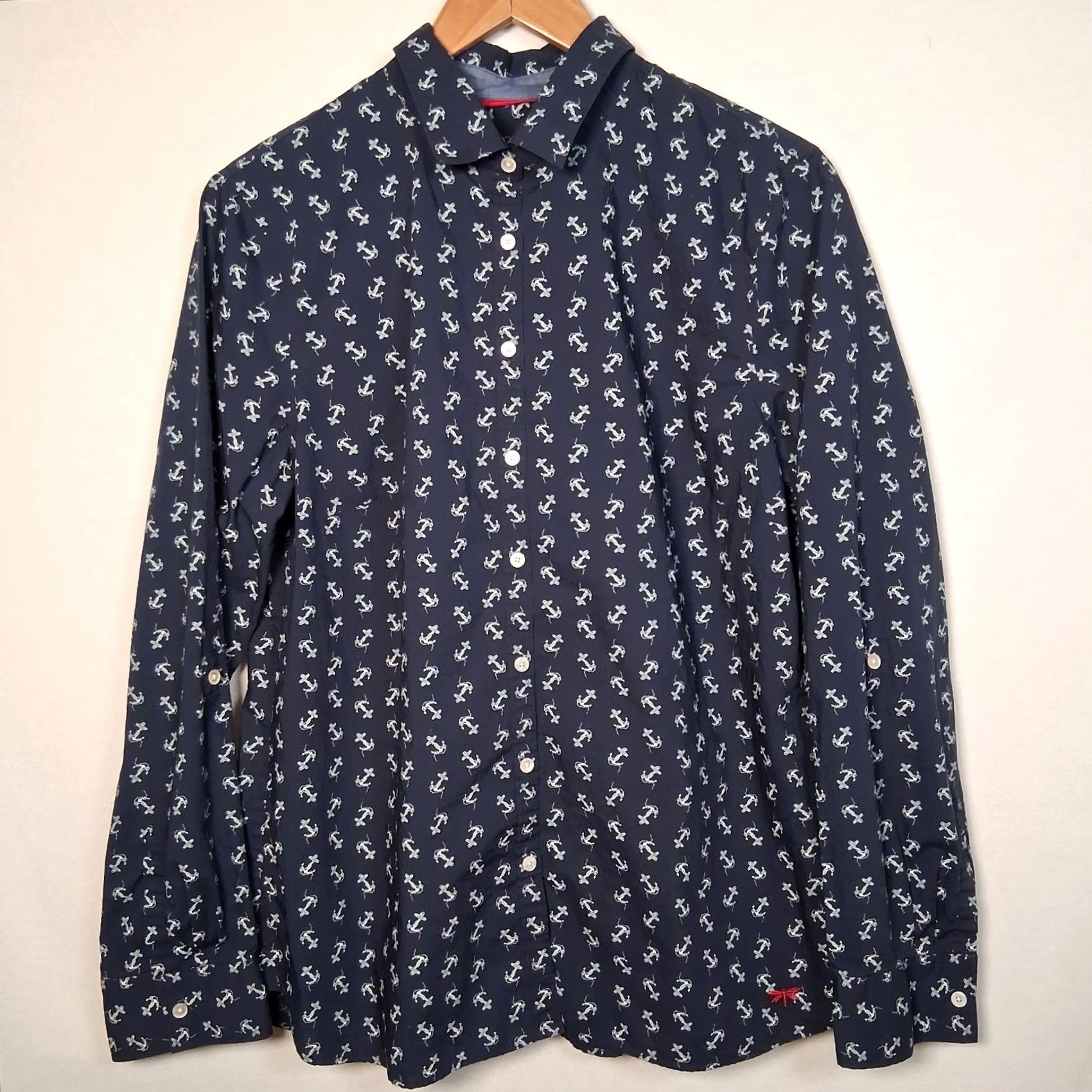 Talbots Talbots Blouse Women 14 Blue Nautical Anchor Sail Boat Long Sleeve Shirt Casual Office Wear 14 Blue Size XL / US 12-14 / IT 48-50 - 2 Thumbnail