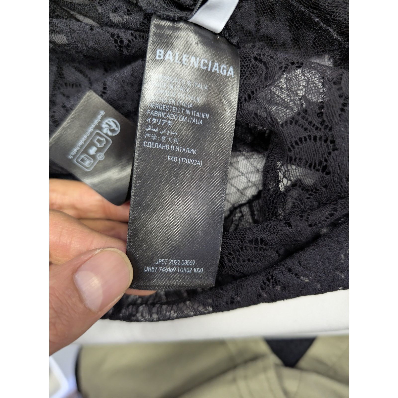 Balenciaga o1rshd1 Glove Dress Stretch Lace in Black Size S / US 4 / IT 40 - 18 Thumbnail