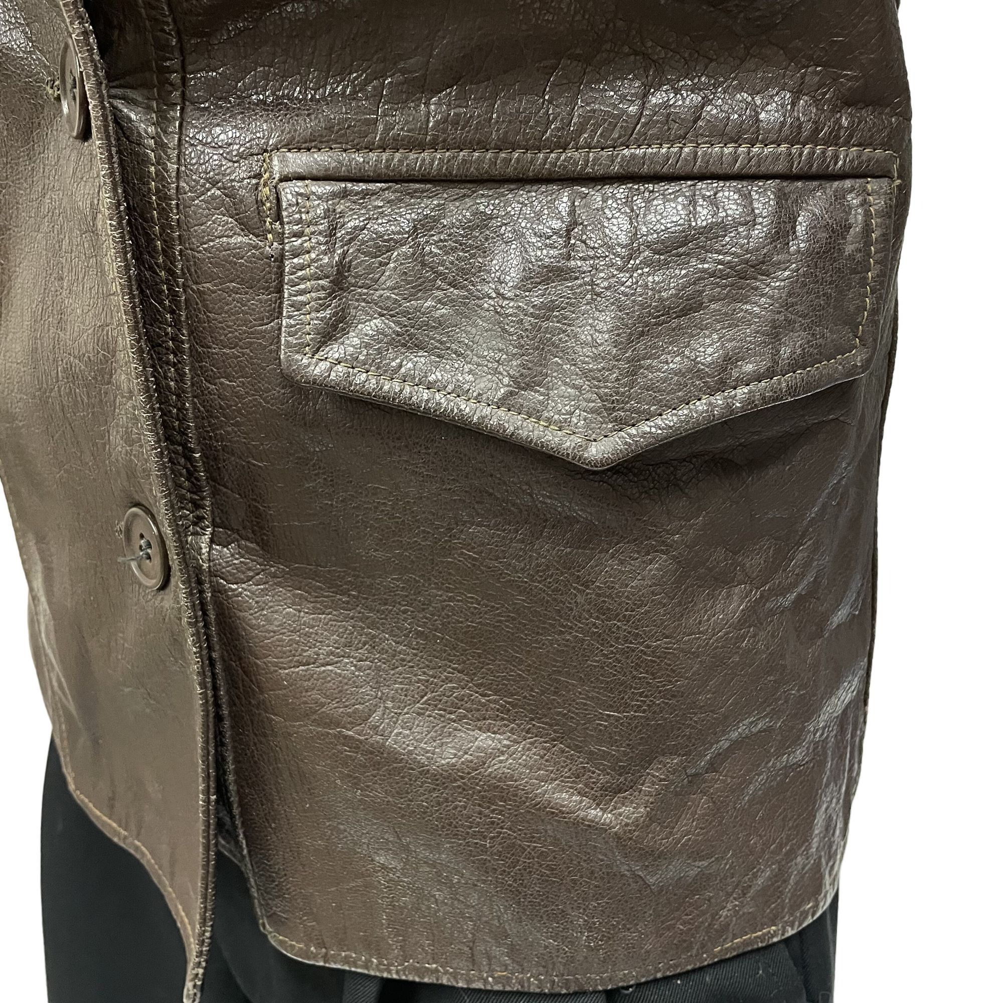 Other Vtg DISTRESSED Leather Motorcycle Hippie Goat Skin Jacket Size S / US 4 / IT 40 - 4 Thumbnail