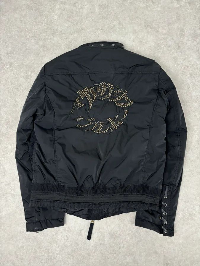 Marithe + Francois Girbaud 2000s Marithé + François Girbaud Black Nylon Studded Skull Puffer Jacket Size US L / EU 52-54 / 3 - 5 Thumbnail