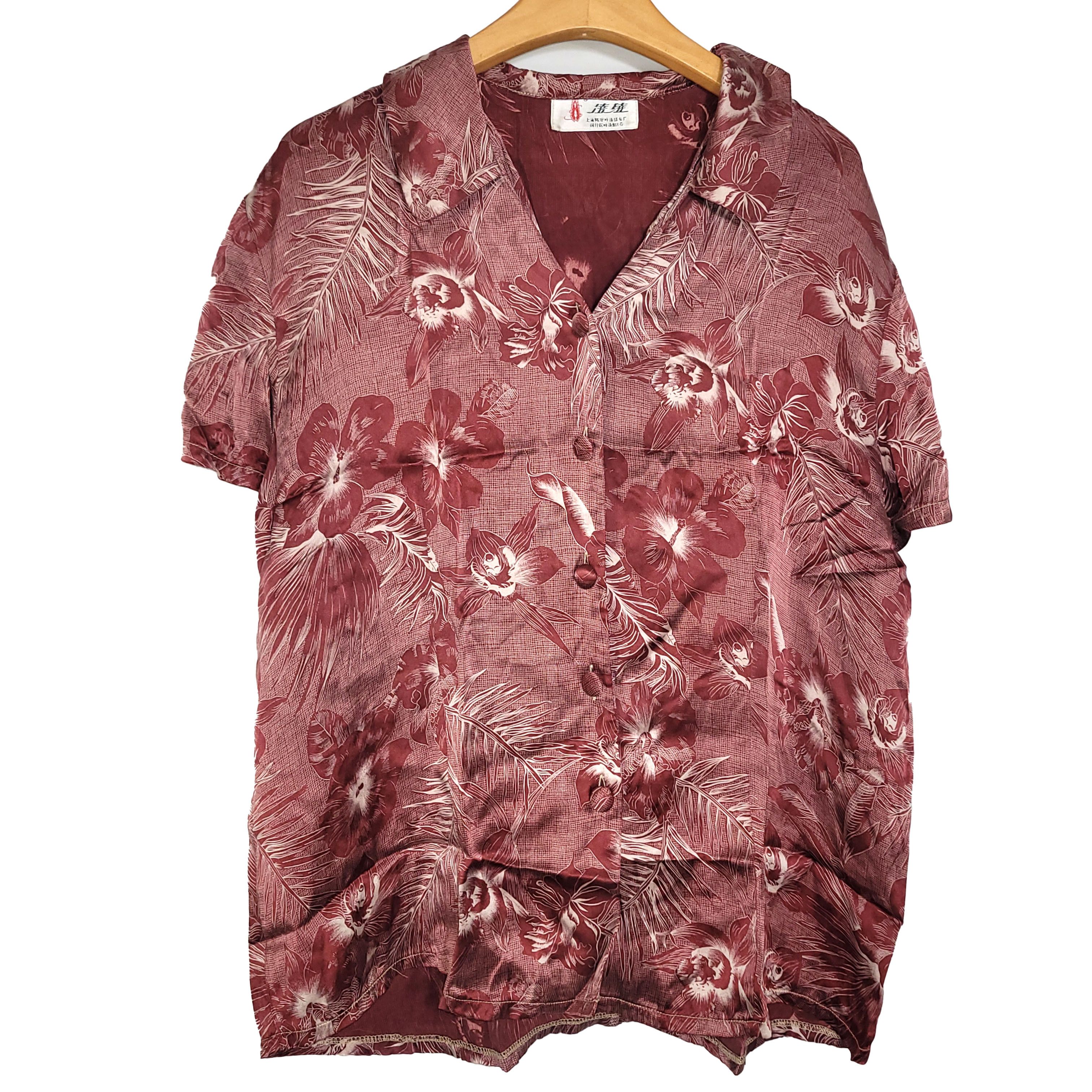 Other Women's Silk Size L Short Sleeve Top Button-Up Shirt SCM734 Size L / US 10 / IT 46 - 1 Thumbnail