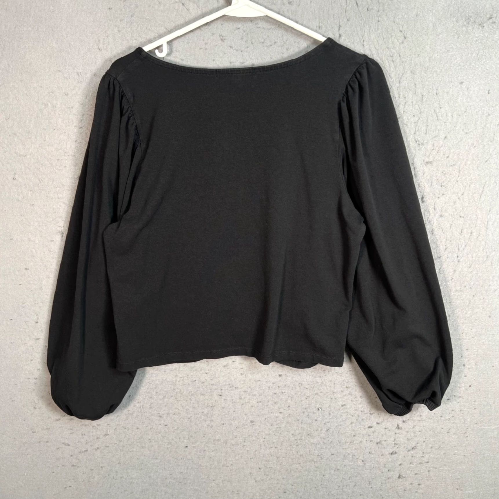 Banana Republic Banana Republic Shirt Women Large Black Long Sleeve V-Neck Stretch Blouse Size L / US 10 / IT 46 - 2 Thumbnail