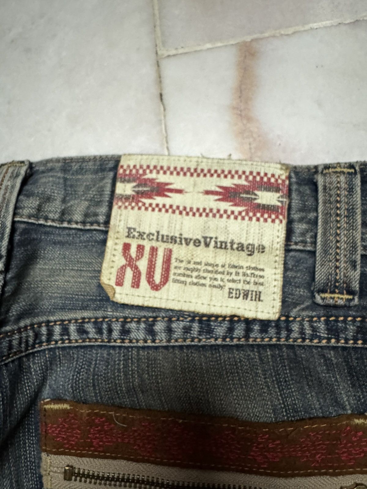 Edwin 💥BAGGY💥INSANE EDWIN EXCLUSIVE VINTAGE REPAIRED MUDWASH JEAN Size US 31 - 16 Thumbnail