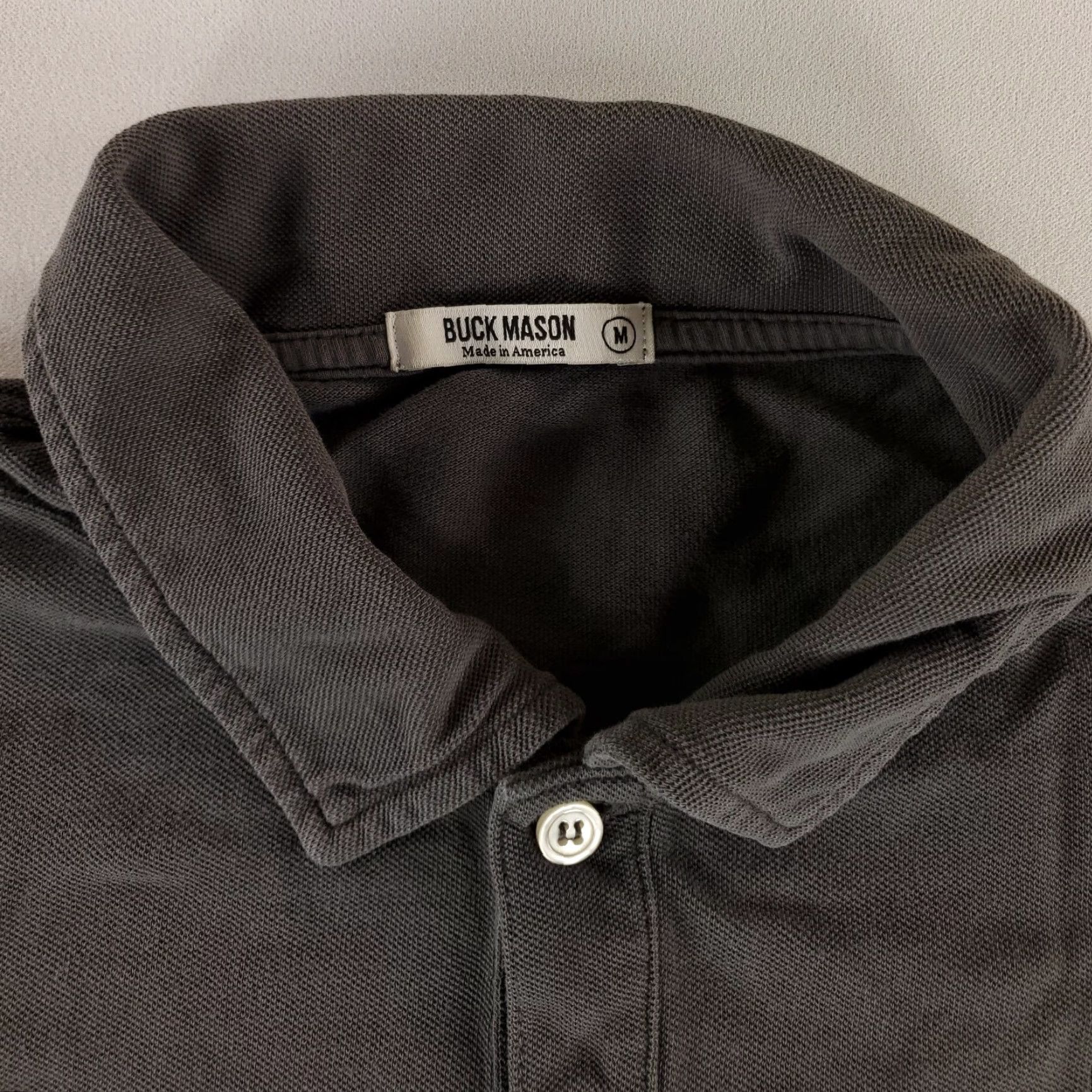 Buck Mason Buck Mason Polo Shirt Made USA Pique Short Sleeve Gray Mens M Size US M / EU 48-50 / 2 - 2 Thumbnail