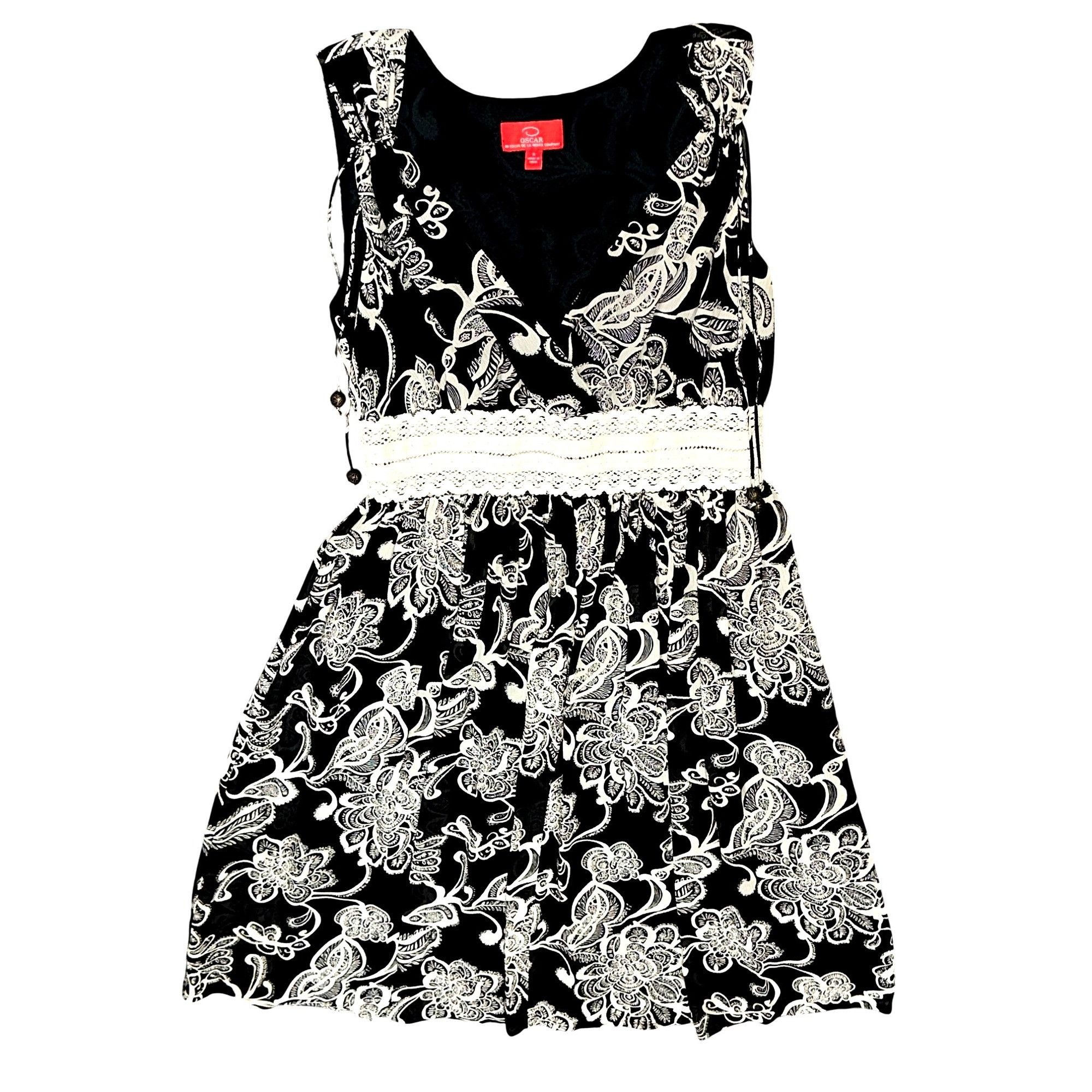 Oscar De La Renta Oscar de la Renta Size 6 Vintage Silk Dress Black White Lace Size M / US 6-8 / IT 42-44 - 13 Thumbnail