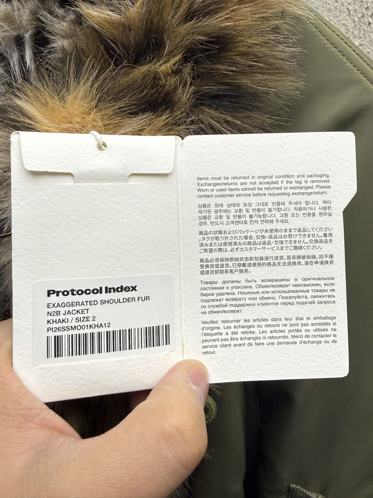 Protocol Index PROTOCOL INDEX EXAGGERATED SHOULDER FUR N2B JACKET ...