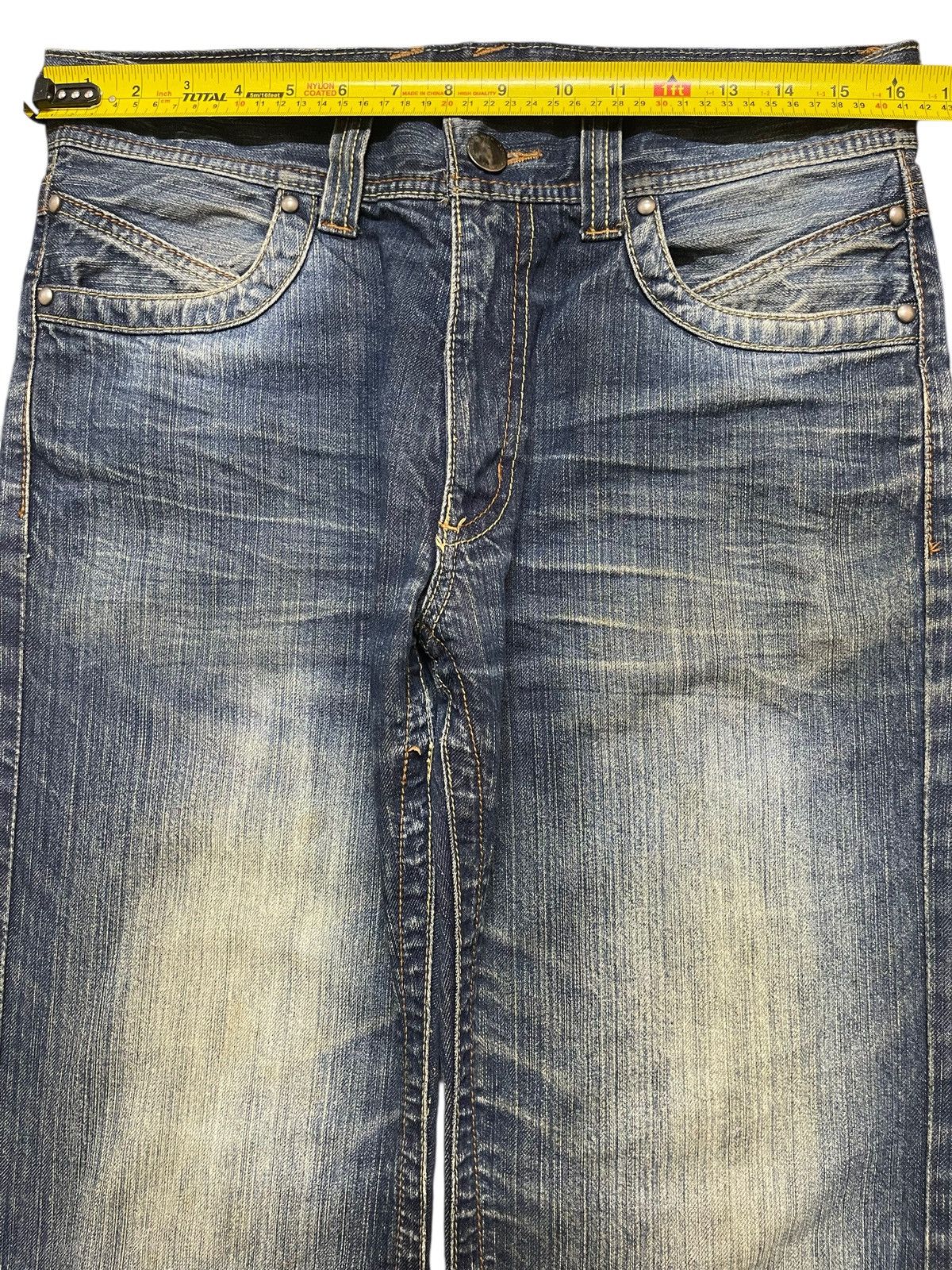 14th Addiction Vintage Japanese Brand Blue Mud Stone Wash Style Loose Jeans Size US 32 / EU 48 - 11 Thumbnail