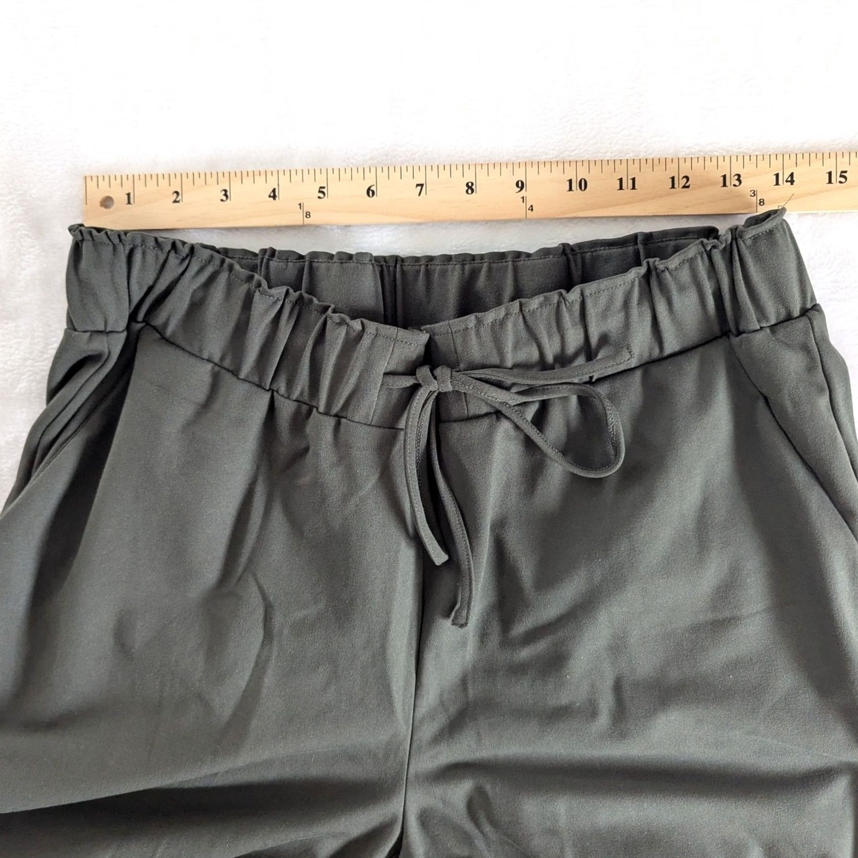 Rachel Zoe Rachel Zoe Olive Green Knit Dress Pants Elastic Waist Drawstring Women's Sz L Size 36" / US 14 / IT 50 - 5 Thumbnail