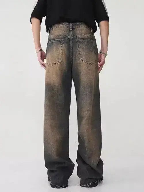 Japanese Brand × Jean Retro distressed straight-leg wide-leg jeans Size US 32 / EU 48 - 3 Thumbnail