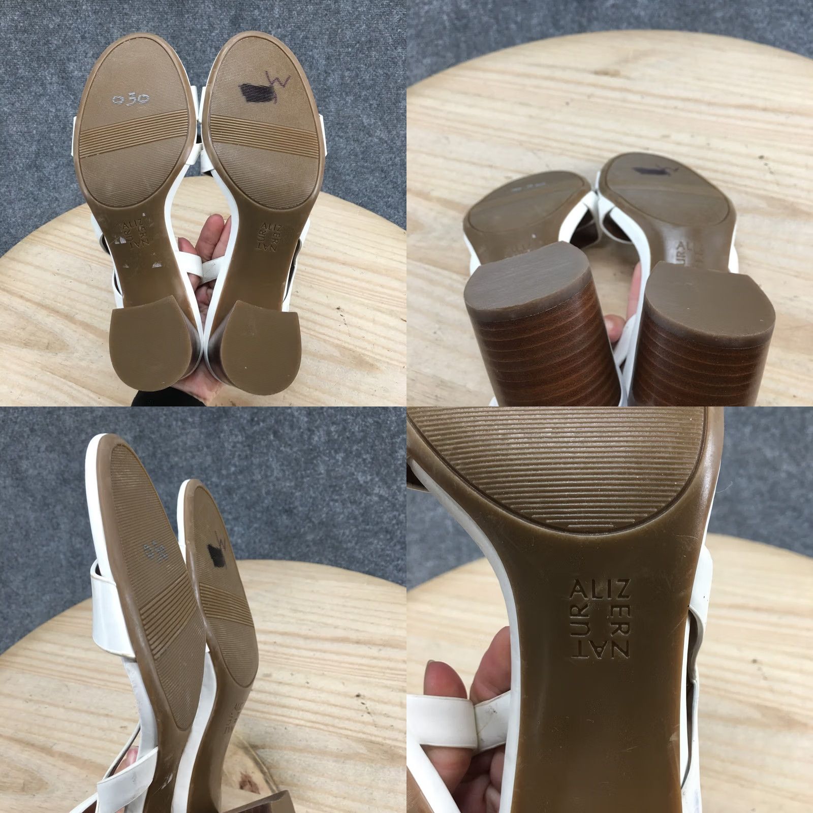 Naturalizer Naturalizer Sandals Womens 9.5M Kendall Slingback White Faux Leather Block Heels Size US 10 / IT 40 - 9 Thumbnail