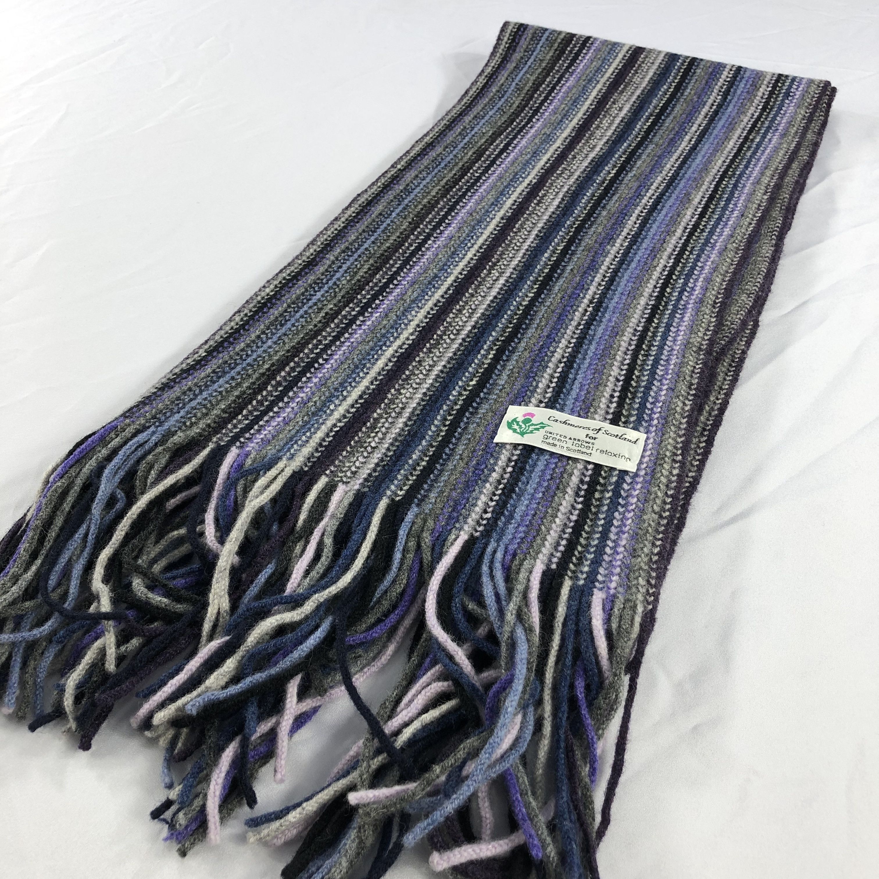 United Arrows United Arrows Striped Knit Wool Scarf Muffler V1009 Size ONE SIZE - 3 Thumbnail