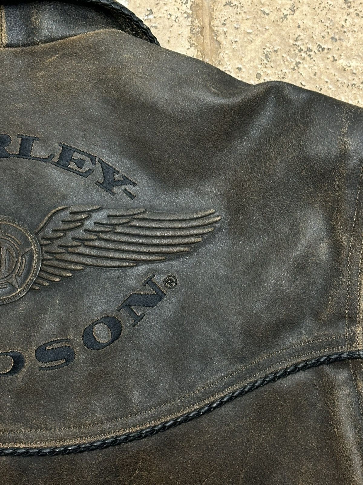 Harley Davidson Harley Davidson Billings Distressed Brown Leather Jacket 90s Size US L / EU 52-54 / 3 - 12 Thumbnail