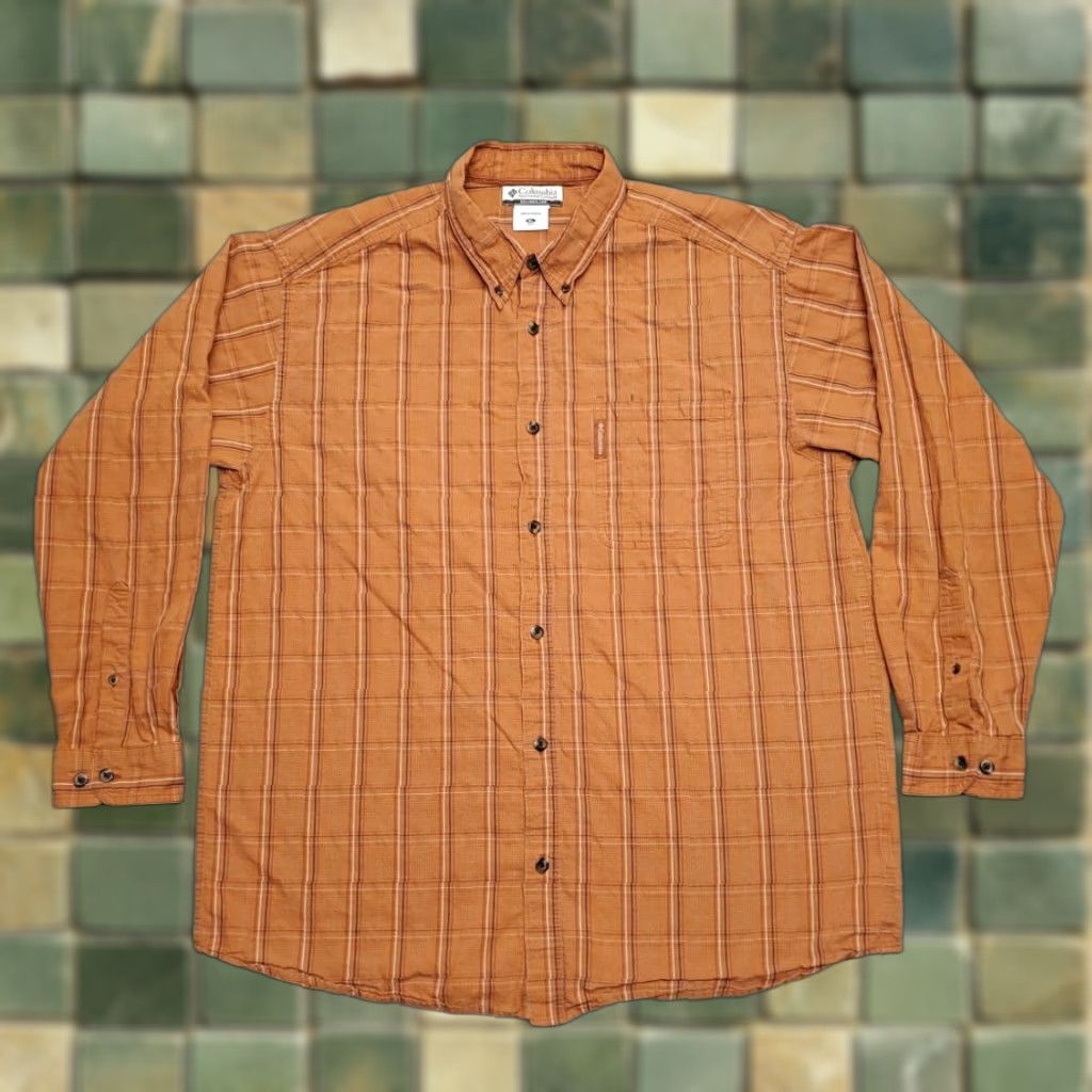 Vintage Columbia Shirt Mens XL Orange Plaid Woven Long Sleeve Button-Up Casual Outdoor Classic Size US XL / EU 56 / 4 - 1 Thumbnail