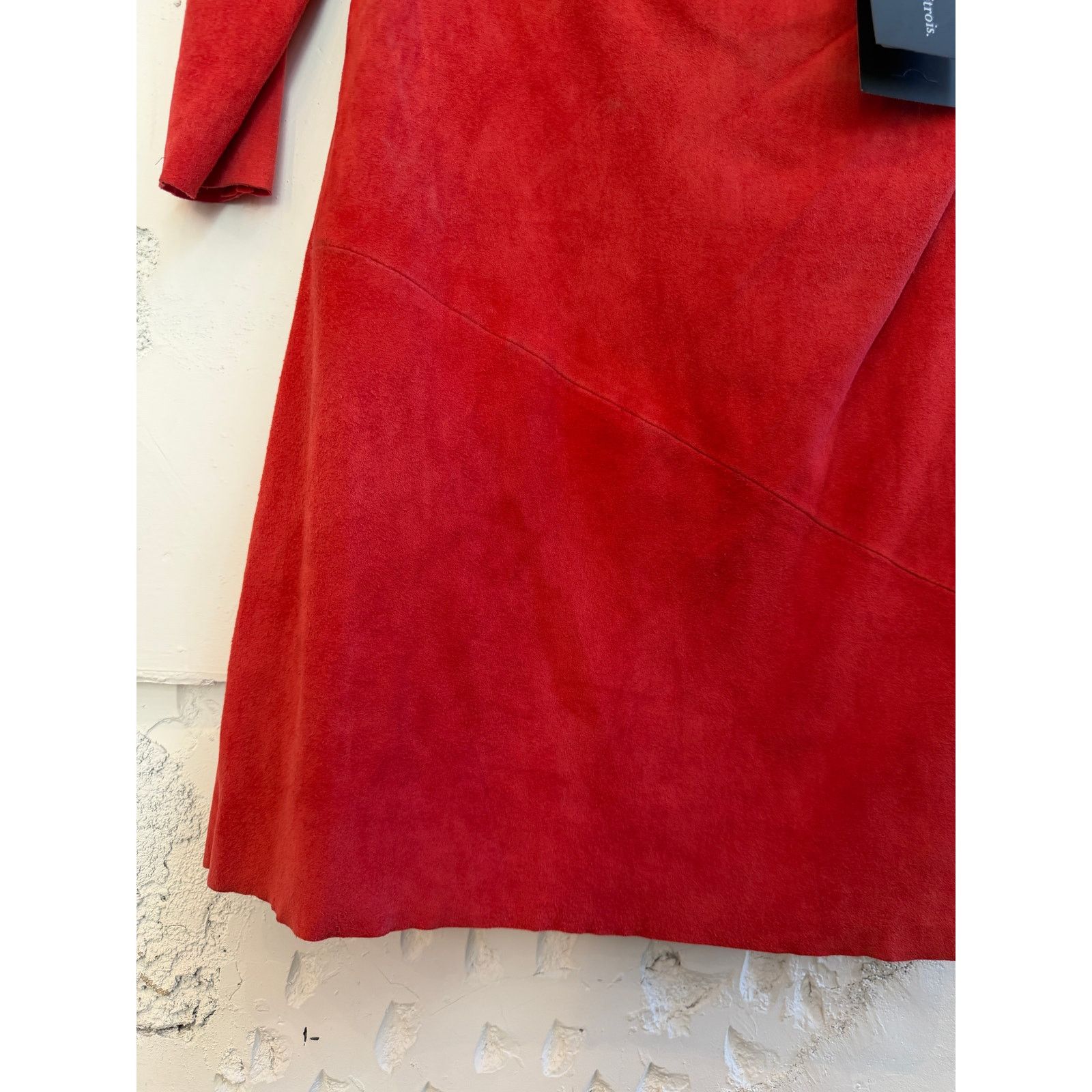 Jitrois Jitrois. Red Suede Dress Size S / US 4 / IT 40 - 3 Thumbnail