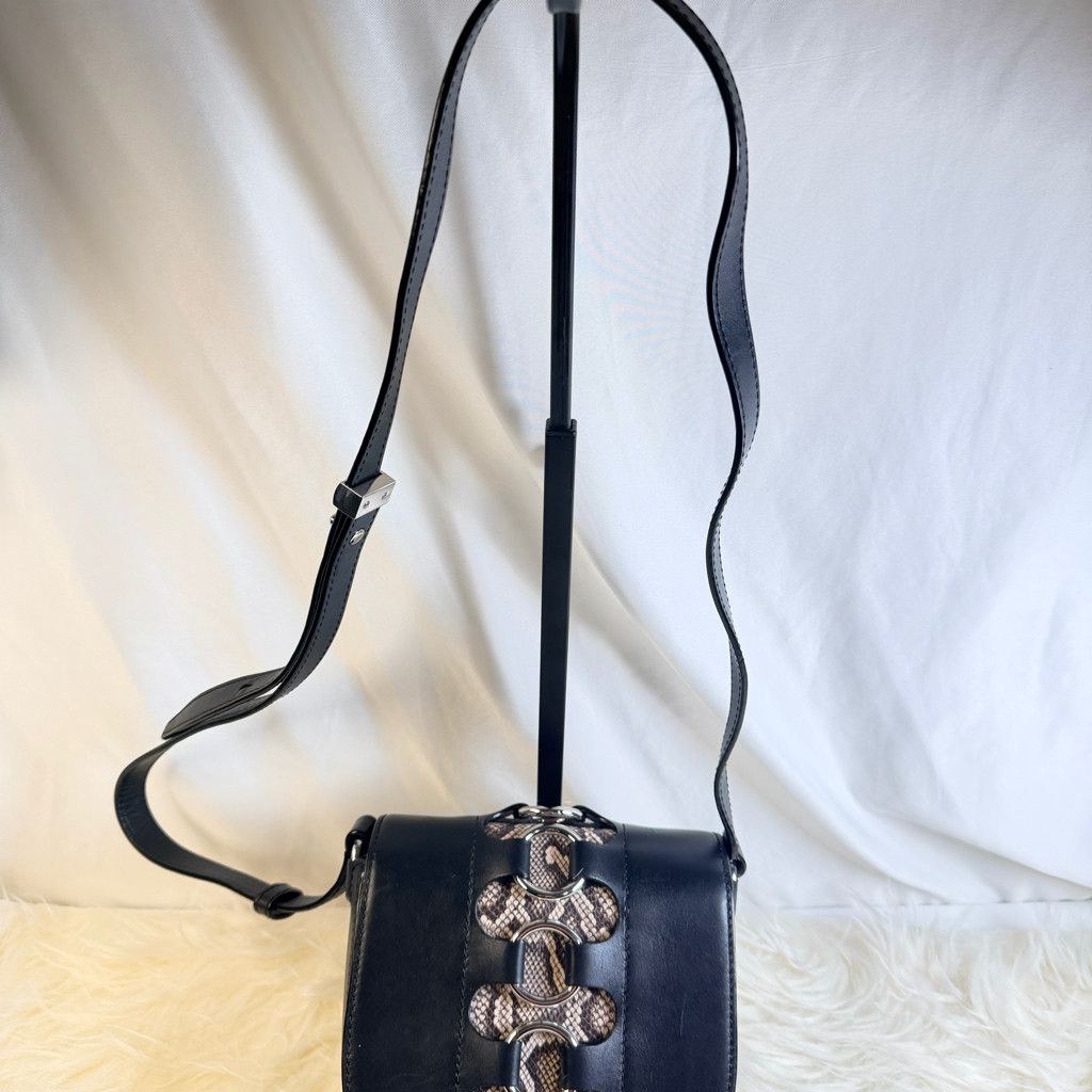 Alexander Wang Alexander Wang Mini Lia Saddle Bag - Snakeskin & Rhodium Size ONE SIZE - 1 Thumbnail