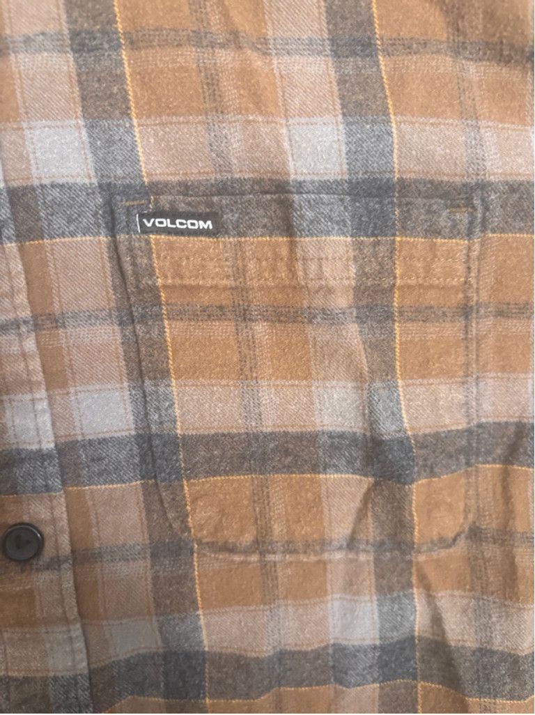 Volcom Men's Volcom Flannel Shirt Size M Brown Gray Plaid Size US M / EU 48-50 / 2 - 6 Thumbnail
