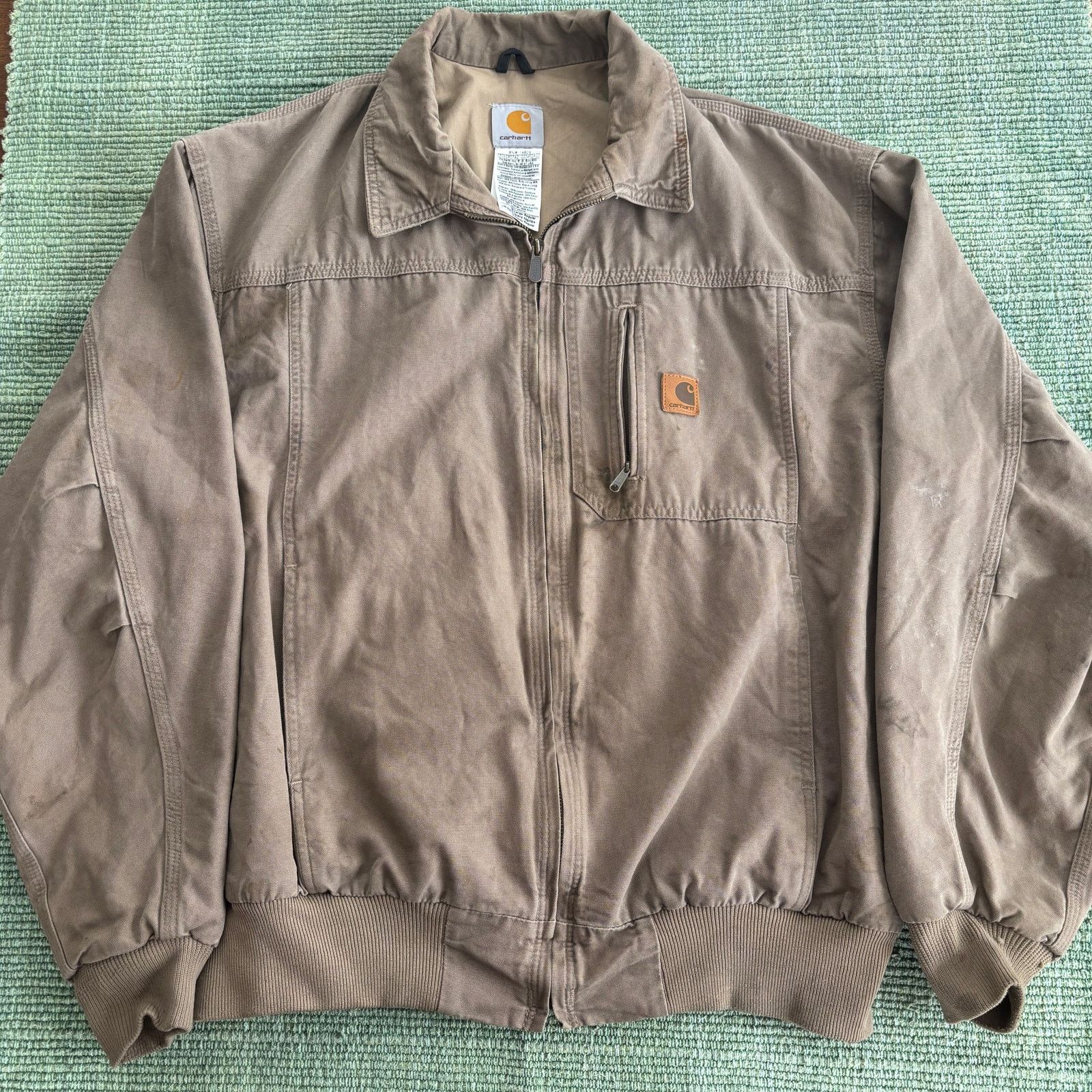 Carhartt × Vintage Vintage 2000s tan cotton Carhartt zip up work jacket size xl Size US XL / EU 56 / 4 - 1 Thumbnail