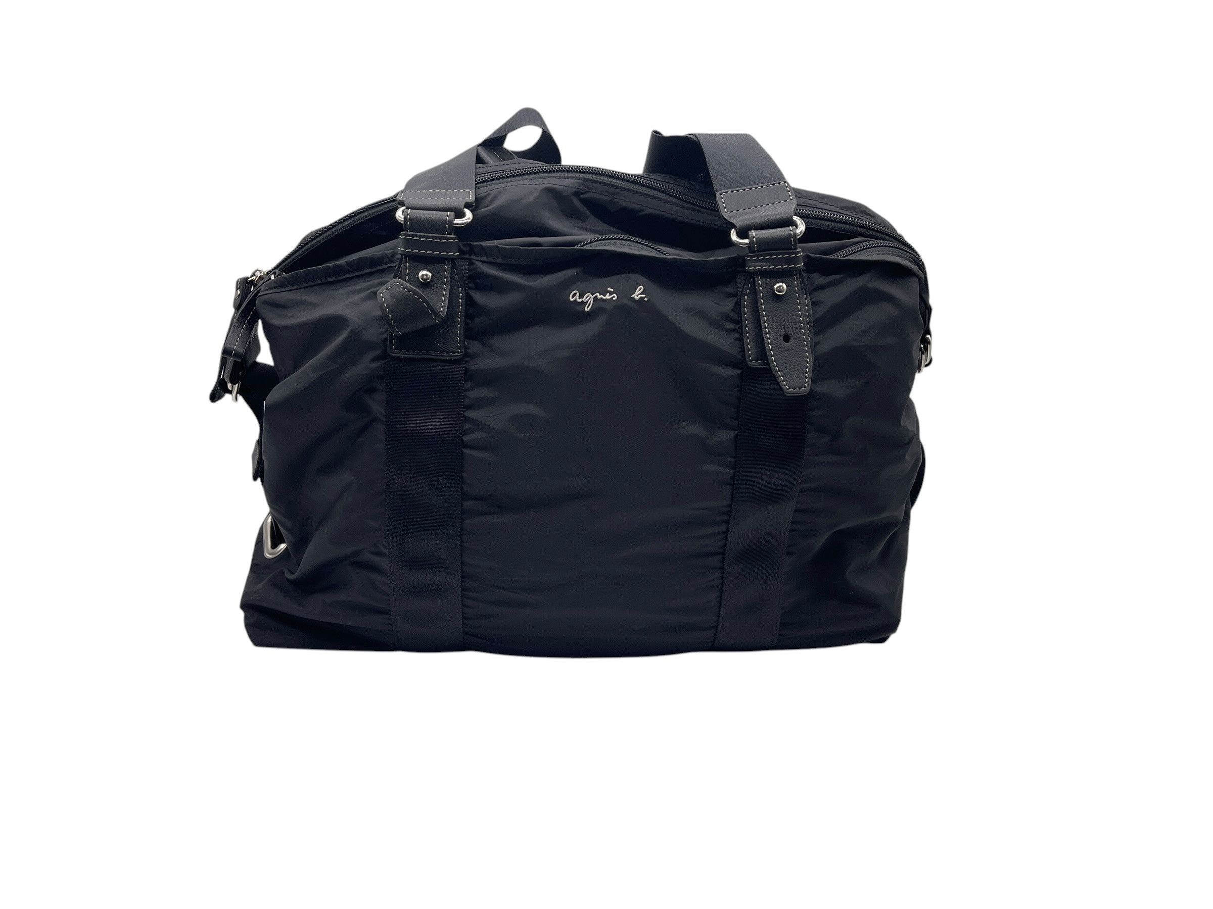 agnes b. Agnès b Voyage Nylon Boston Travel Bag Black Duffel Gym Bag Size ONE SIZE - 3 Thumbnail
