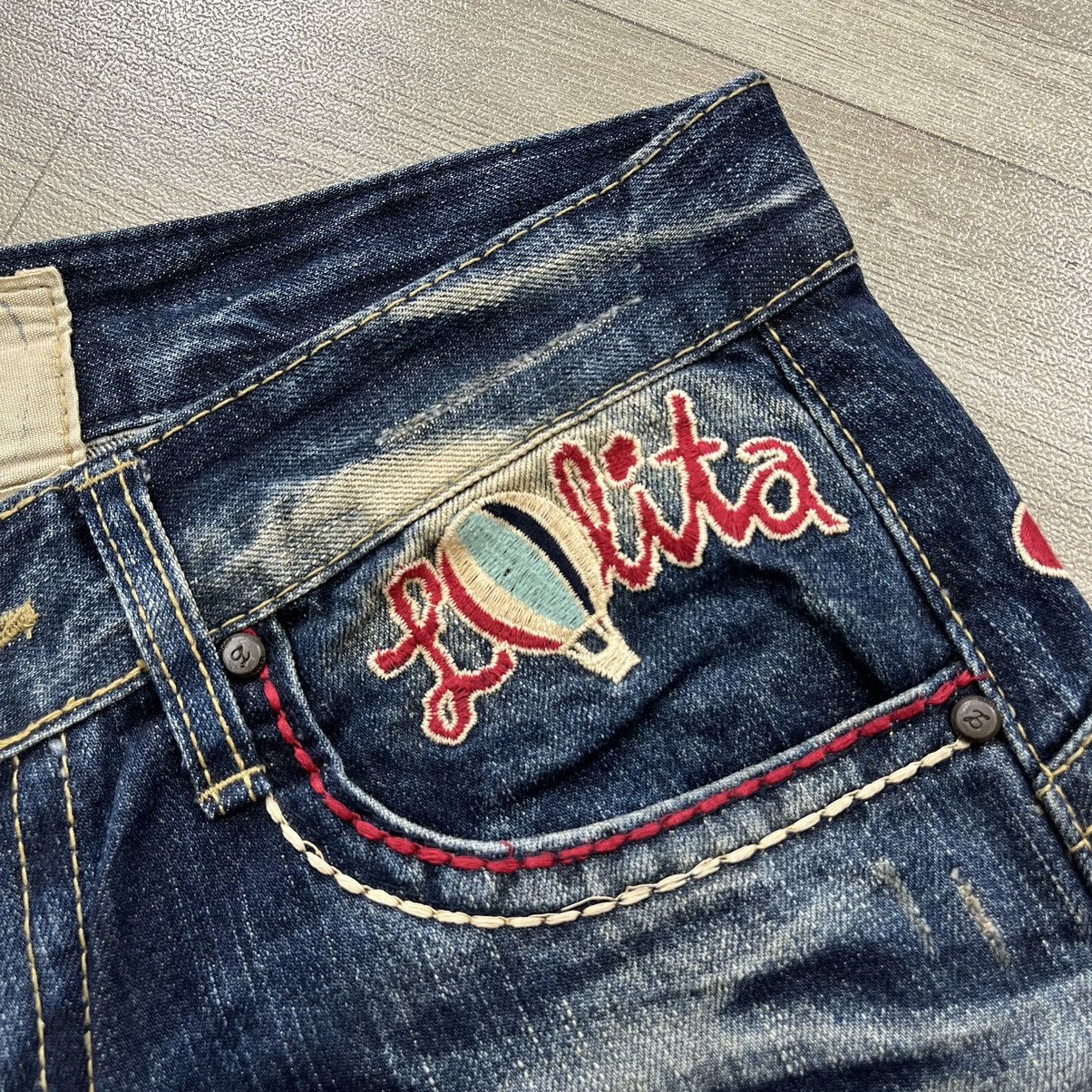 If Six Was Nine × Japanese Brand × Le Grande Bleu (L.G.B.) Vtg Lolita Embroidered Flare Jeans Faded Exotic Denim Y2K Size US 31 - 7 Thumbnail
