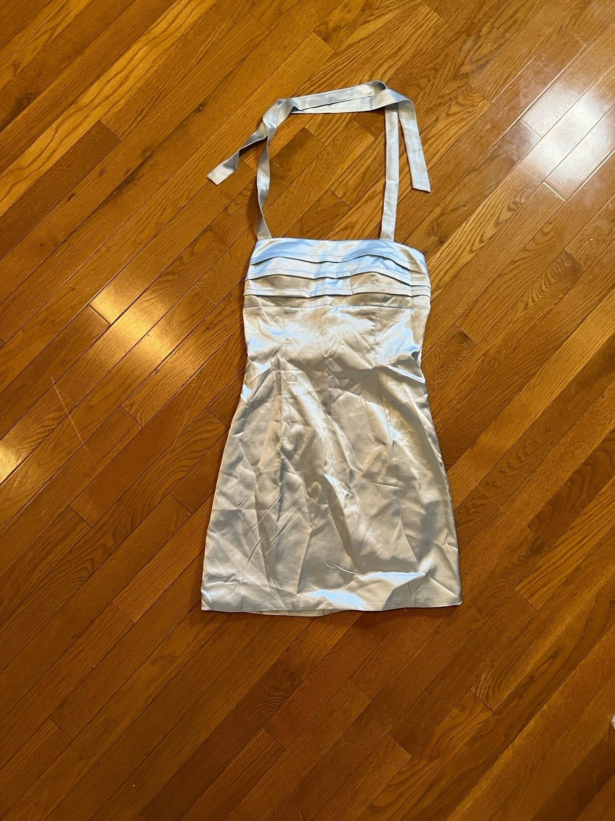 Other Women’s Gray Short Satin Halter Dress Formal Party Size 8 Size M / US 6-8 / IT 42-44 - 2 Thumbnail