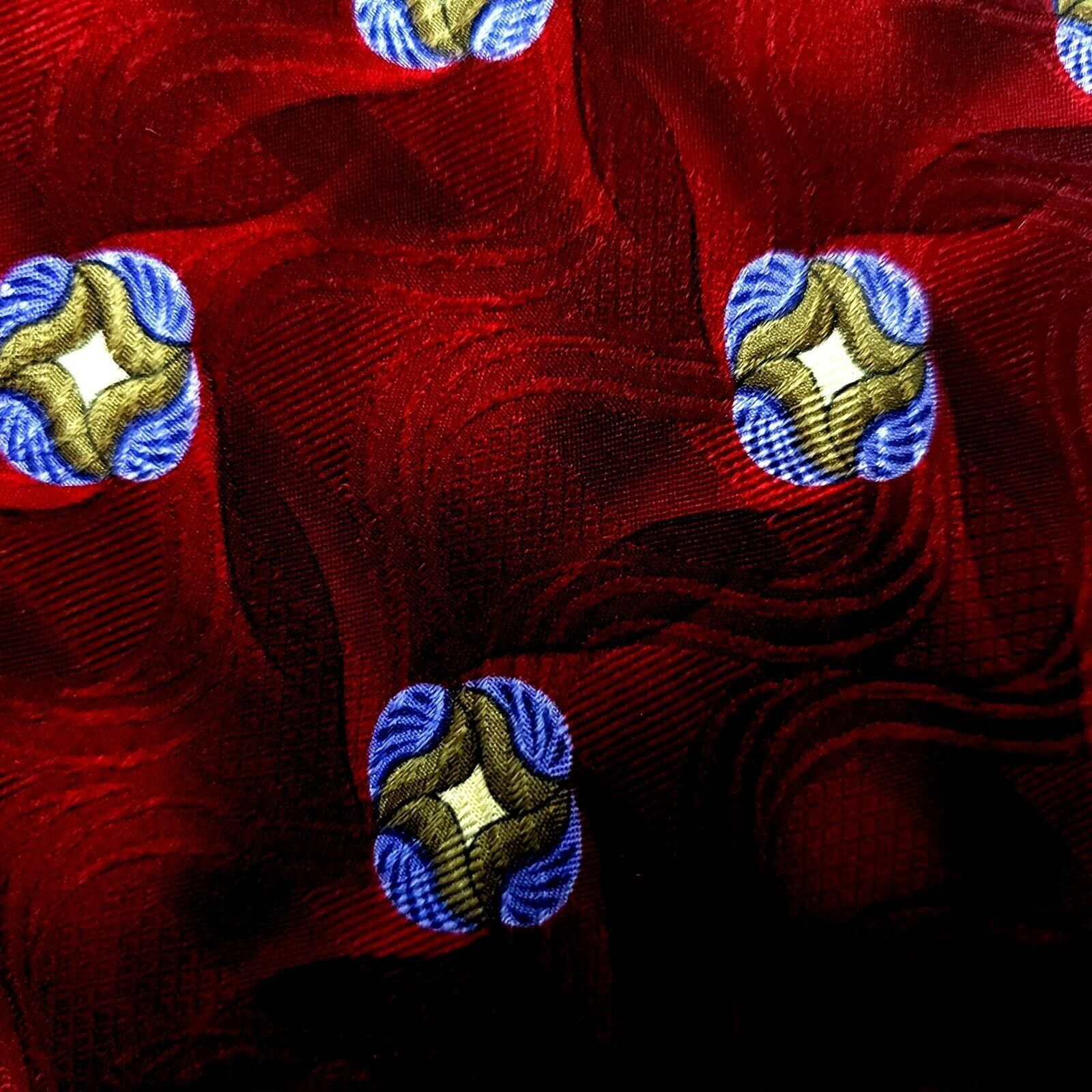 Designer Jz Richards Von Maur Silk Tie Print Red Floral Abstract Clas Size ONE SIZE - 2 Thumbnail