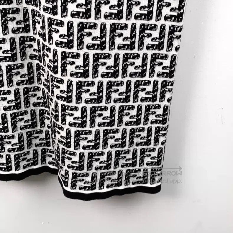 Fendi Fendi Black and White Color-Blocked Double F Full Print Co Size XXS / US 00 / IT 34 - 4 Thumbnail