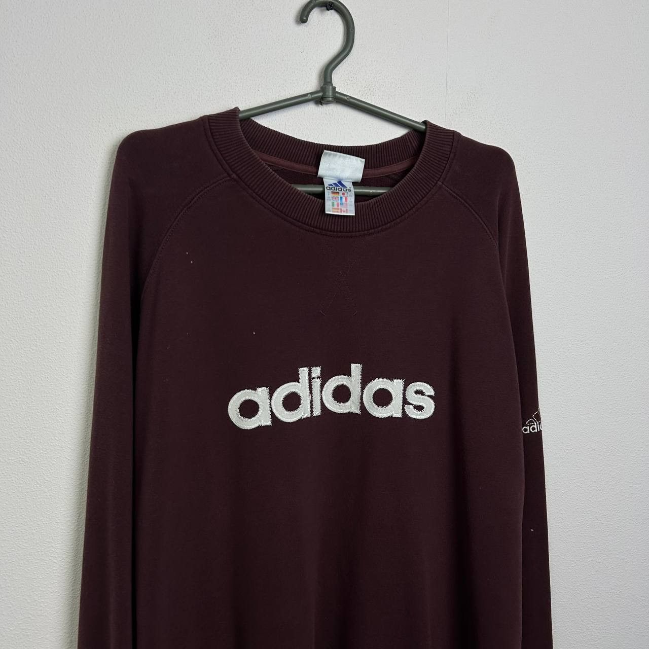 Adidas Vintage Adidas Big logo Brown distressed y2k sweatshirt Size US XL / EU 56 / 4 - 2 Thumbnail
