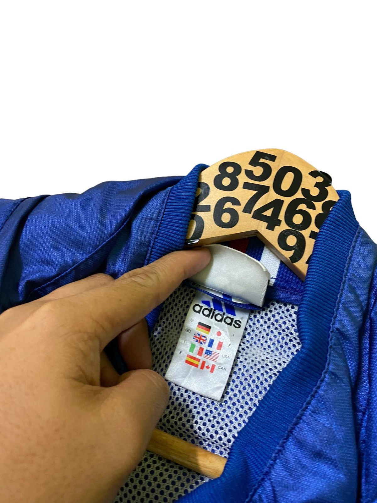 Adidas Vintage Adidas France Style Windbreaker Hoodie Size US XL / EU 56 / 4 - 7 Thumbnail