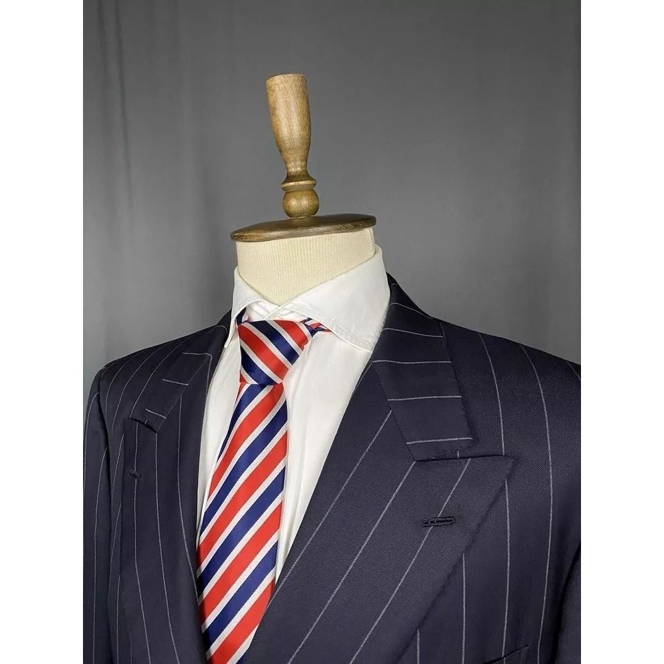 Brioni Brioni Men's Blue Wool Double Breasted Blazer Jacket Size 56 Size 54R - 5 Thumbnail