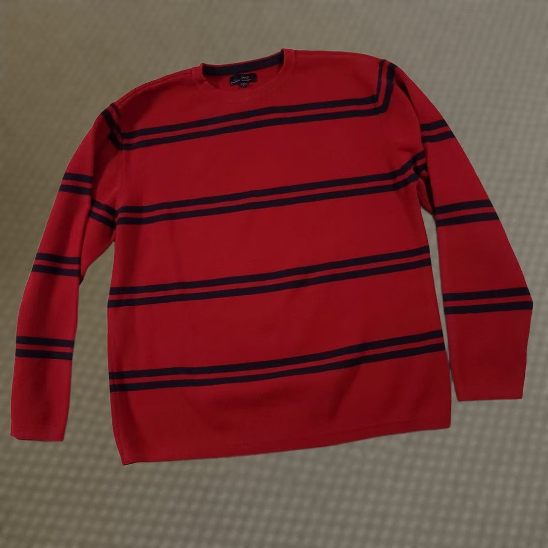 Vintage VINTAGE Buckle BKE 67 Mens Large Red Striped Pullover Sweater Crew Neck Knit Size US L / EU 52-54 / 3 - 1 Thumbnail