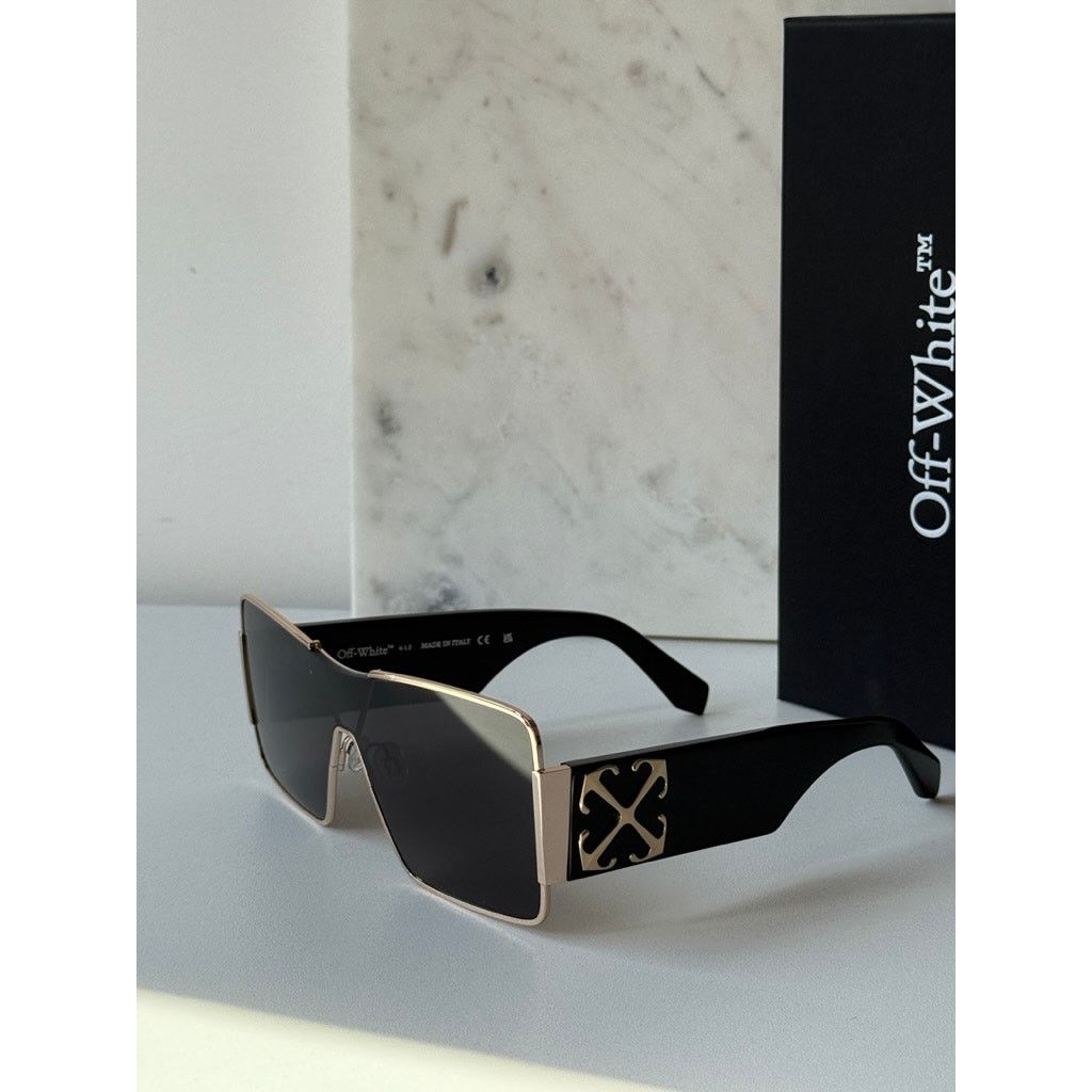 Off-White NEW Off White Aspen Metal Unisex Sunglasses in Gold Grey Size ONE SIZE - 2 Thumbnail