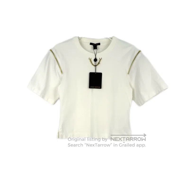 Louis Vuitton Louis Vuitton White shoulder zipper chain short sleeve Size S / US 4 / IT 40 - 1 Thumbnail