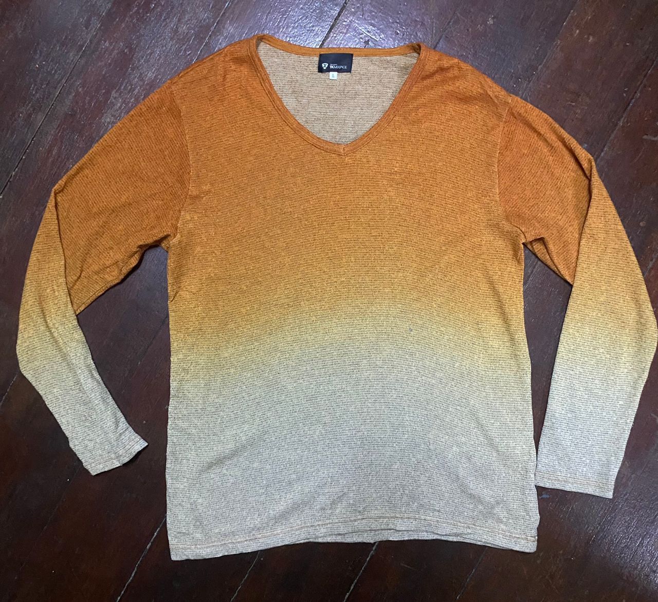 Japanese Brand Tkmixpice multicolor vneck long sleeve shirt Size US L / EU 52-54 / 3 - 1 Thumbnail
