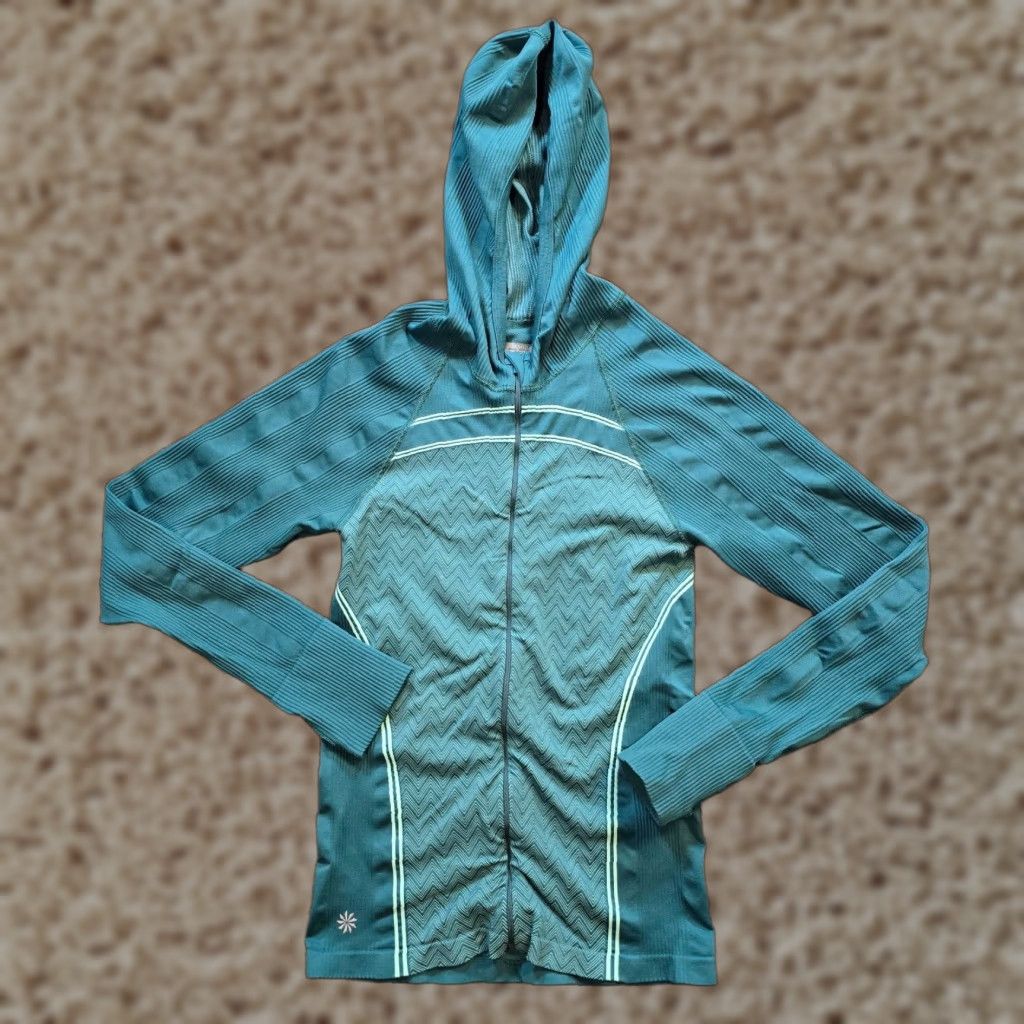 Athleta Athleta Jacket Women M Green Hoodie Full Zip Stretch Texture Knit Athletic Size M / US 6-8 / IT 42-44 - 1 Thumbnail