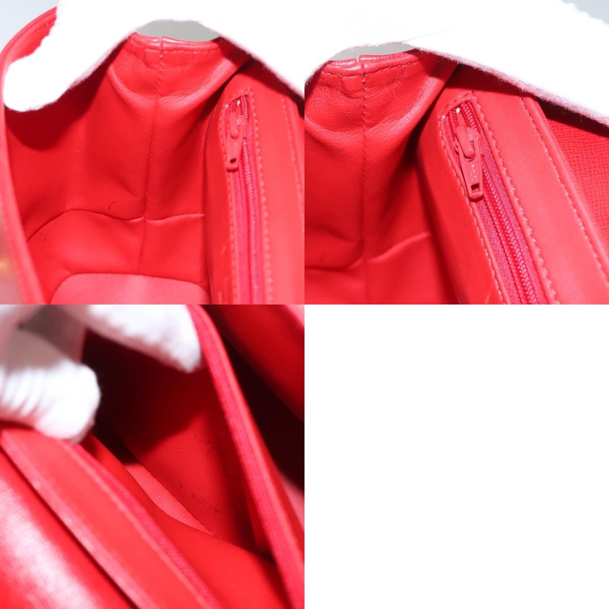 Dior DIOR Hand Bag Leather Red Gold Size ONE SIZE - 12 Thumbnail