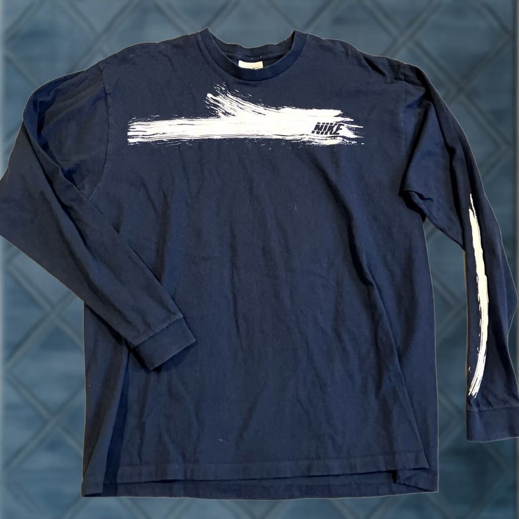 Nike Nike Gray Label Long Sleeve T Shirt Paint Brush Graphic Large Mens L Gray Shirt Size US L / EU 52-54 / 3 - 1 Thumbnail